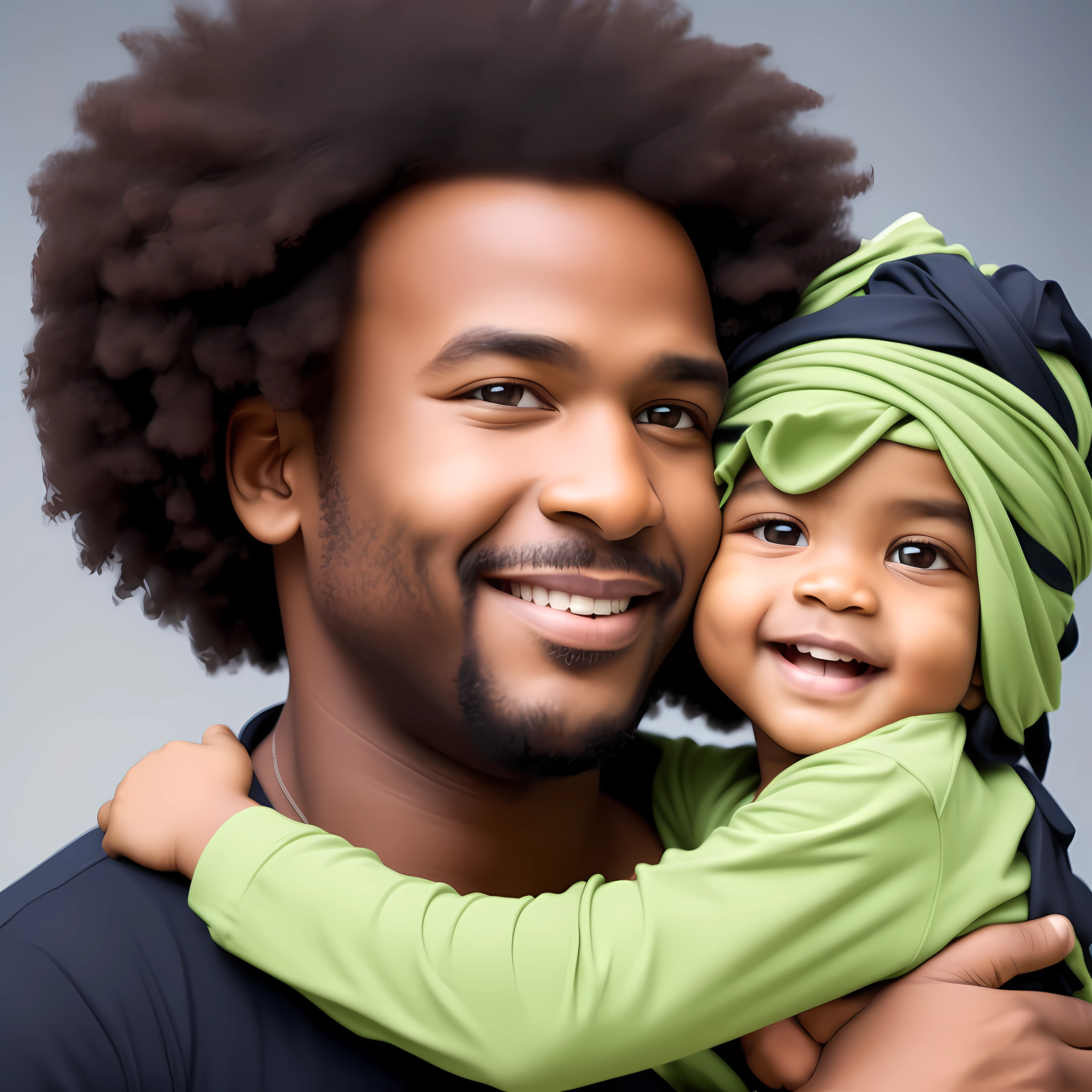 um pai ((afro-zulu)) amoroso segurando seu filho (afro-zuli)( no colo, cores vividas, detalhes intrincados, calvo, clima de amor, pai e filho, amor de familia, pai e seu filho, Father with son in his arms homem afro-queniano(((solo))) Holding a Kenyan child ((somente)) in your arms, modelos pixar 2 0 0 px, layout do modelo, barba cheia, snapshot, olhar feliz, olhos cintilantes faces proporcionais, foto produto, fundo fibanci, inconfundivelmente gengibre, emprestar, RingFlash, Rascunho, both faces visible , Ad image