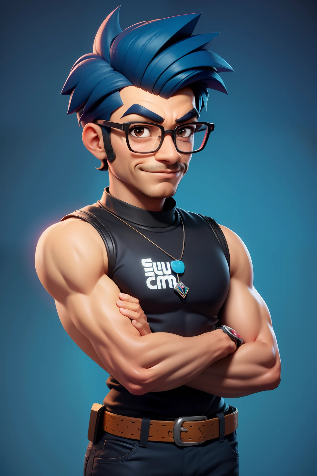 there is a man with glasses, high quality, in cartoon style, amed chahin, alex yanes, whole nice body, clear background, Ultra detail, high resolution, super detail, best quality