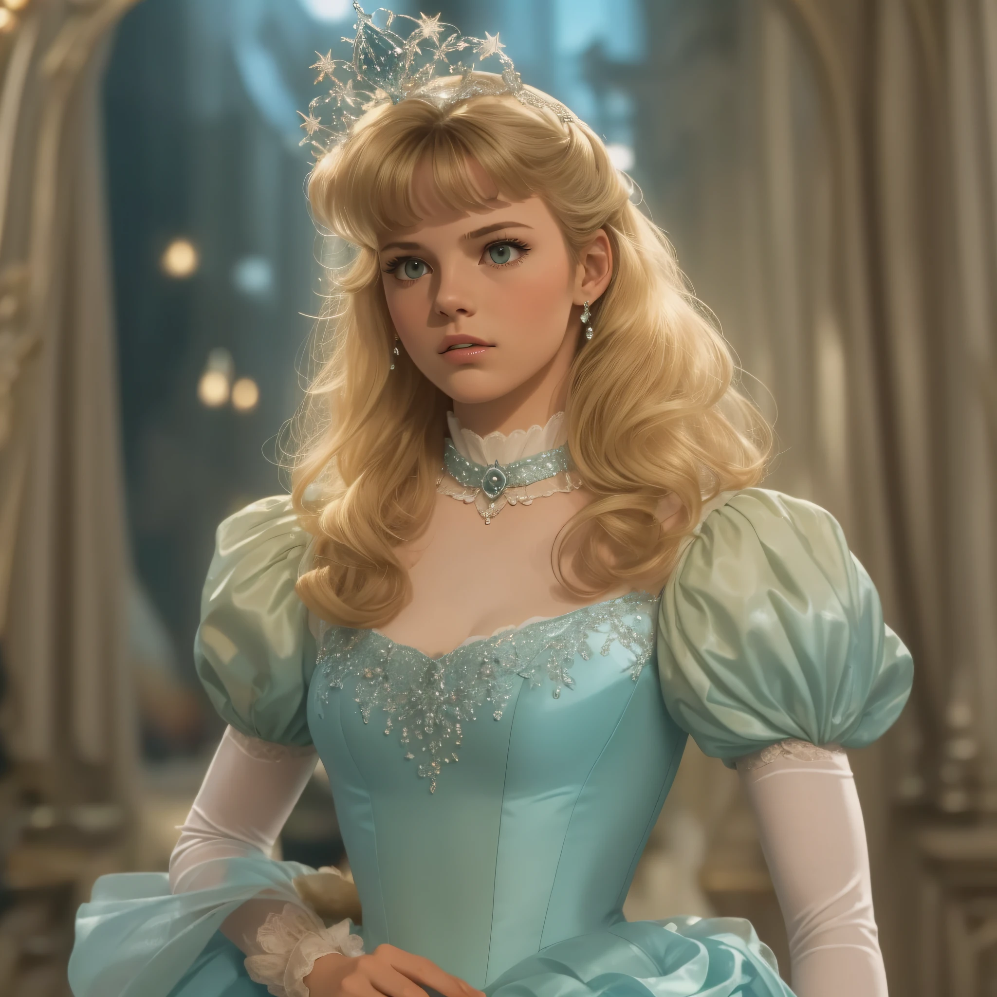 1980s  movie, Gorgeous blonde servant-girl is turned into Cinderella against her will