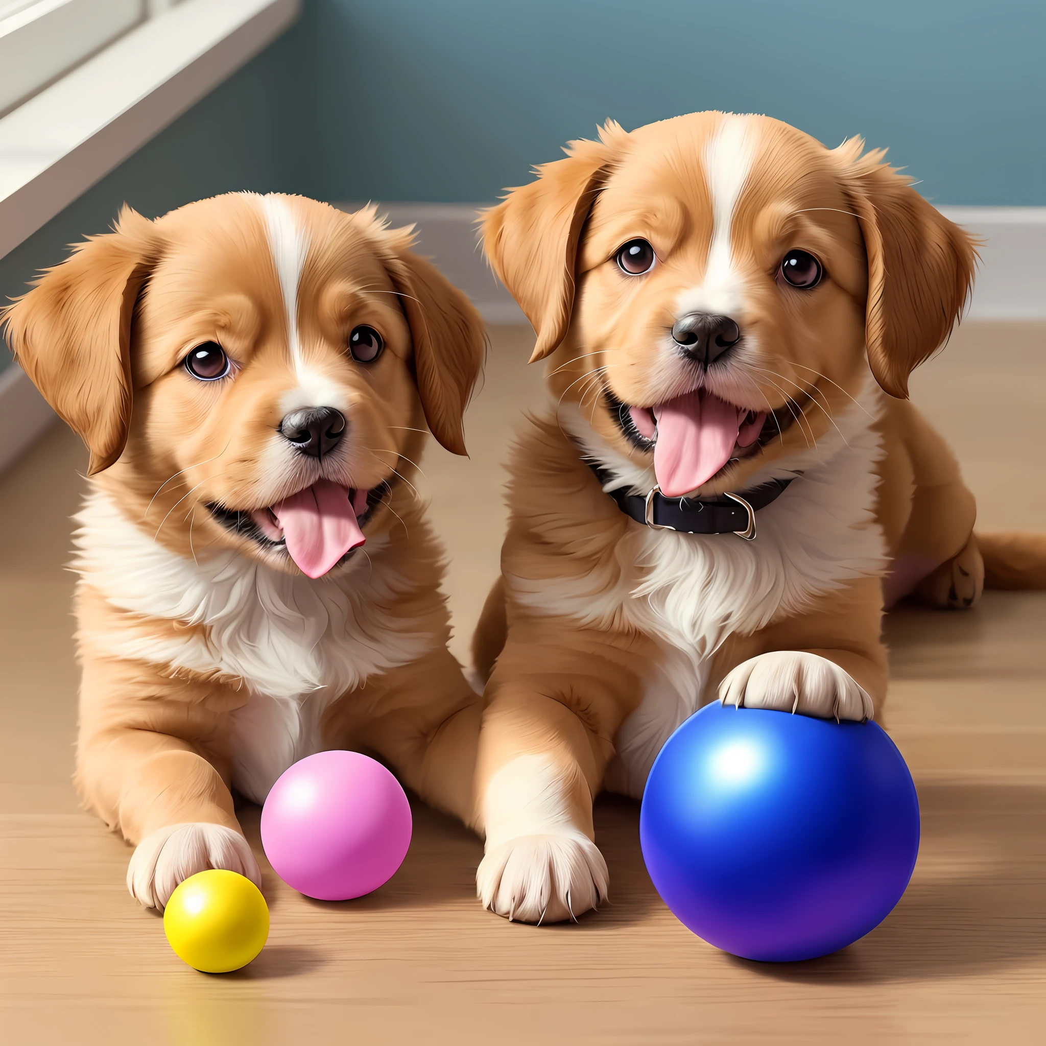 Draw an adorable picture of a puppy named Ball along with his colorful magic ball! Ball is a small and friendly dog, com o pelo macio e brilhante. His magic ball has a perfect shape so he can easily hold it with his mouth. --auto