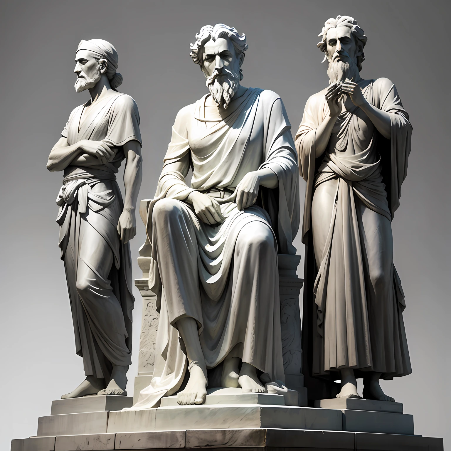 Statues with the gray background of the philosopher Seneca --auto