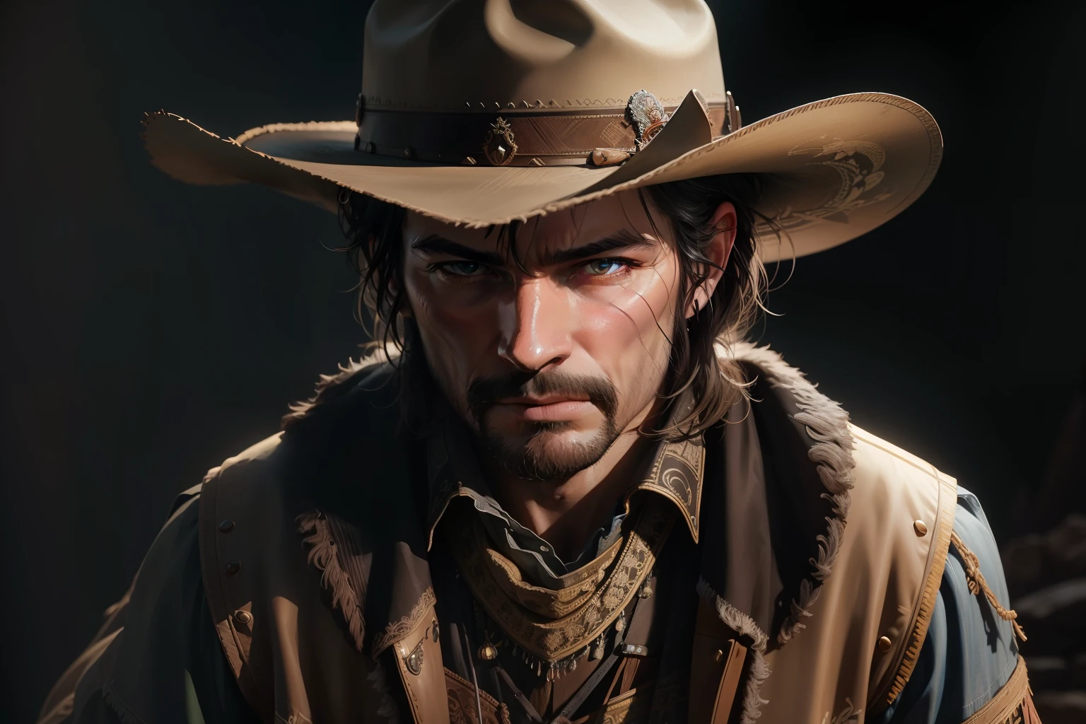 western cowboy style,photography,best quality, realistic, photorealistic, intricate details, (delicate detailed), (intricate details), cinematic light, best quality Backlights, clear line, 8k,ultra high res, --auto