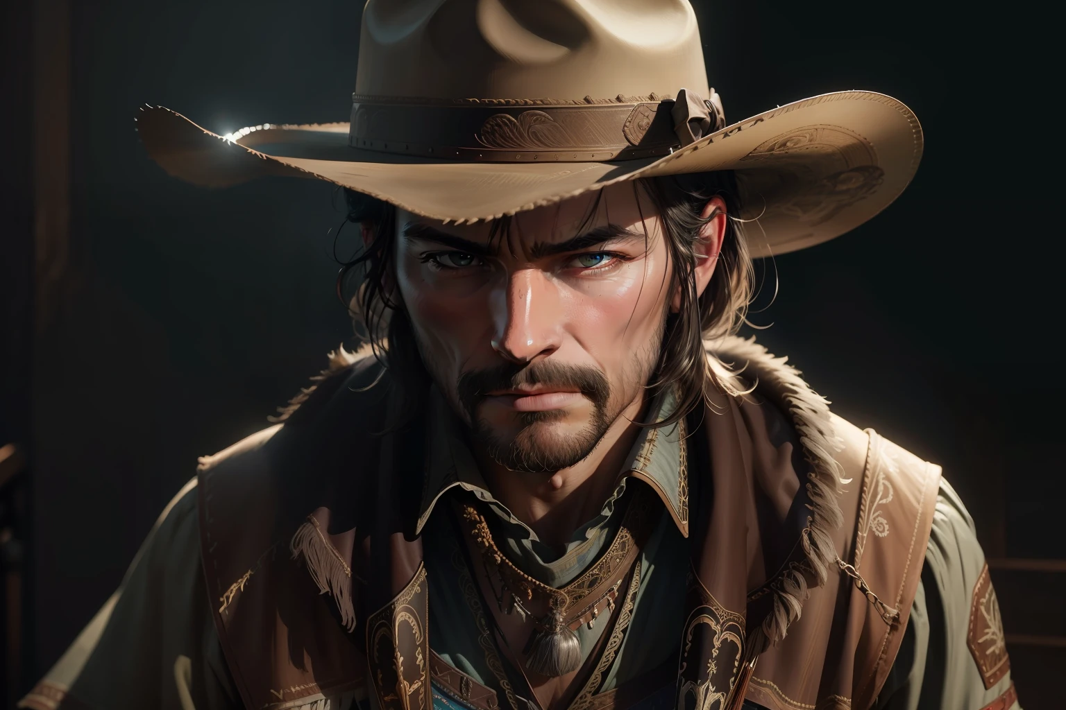 western cowboy style,photography,best quality, realistic, photorealistic, intricate details, (delicate detailed), (intricate details), cinematic light, best quality Backlights, clear line, 8k,ultra high res, --auto
