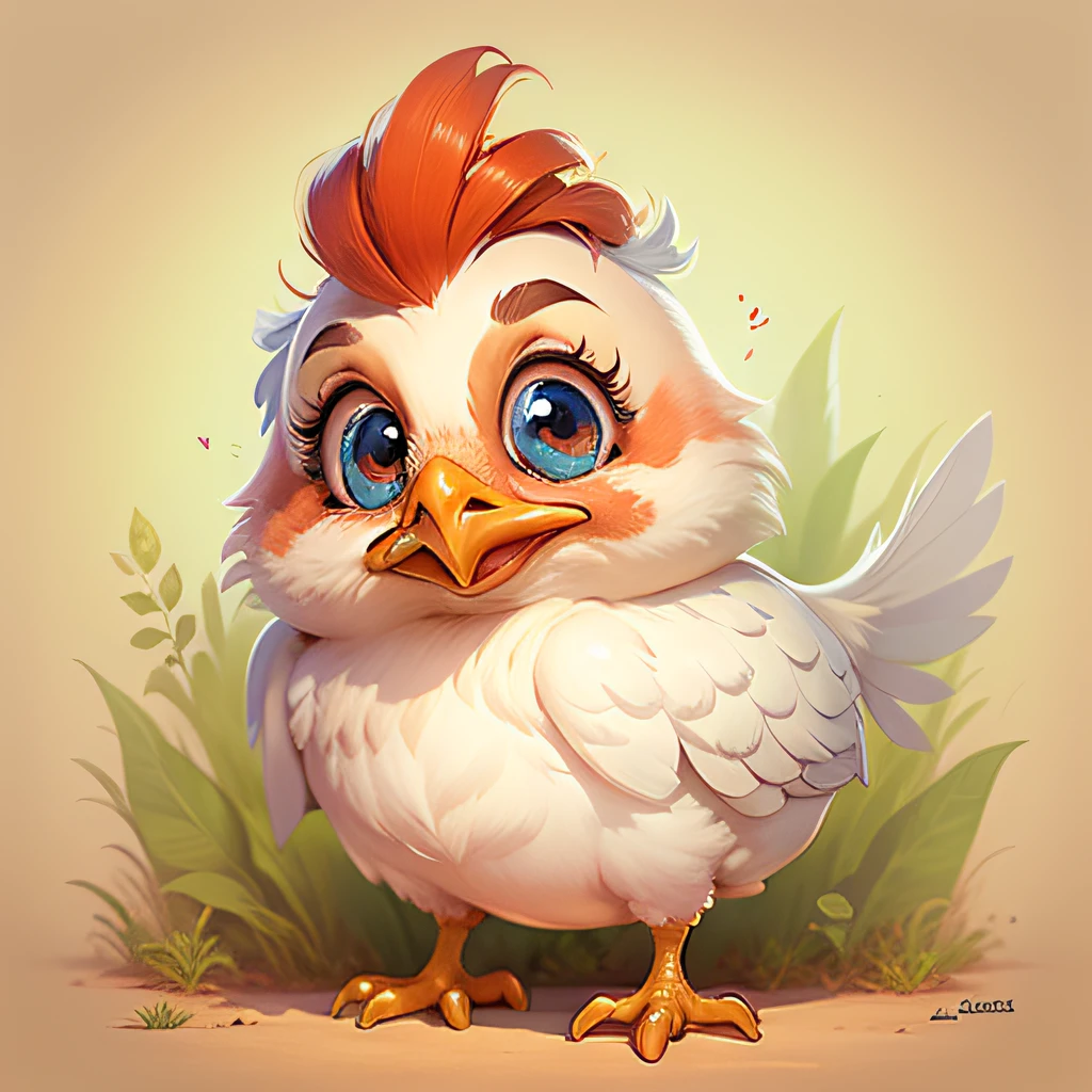 un cute hen, caricatura