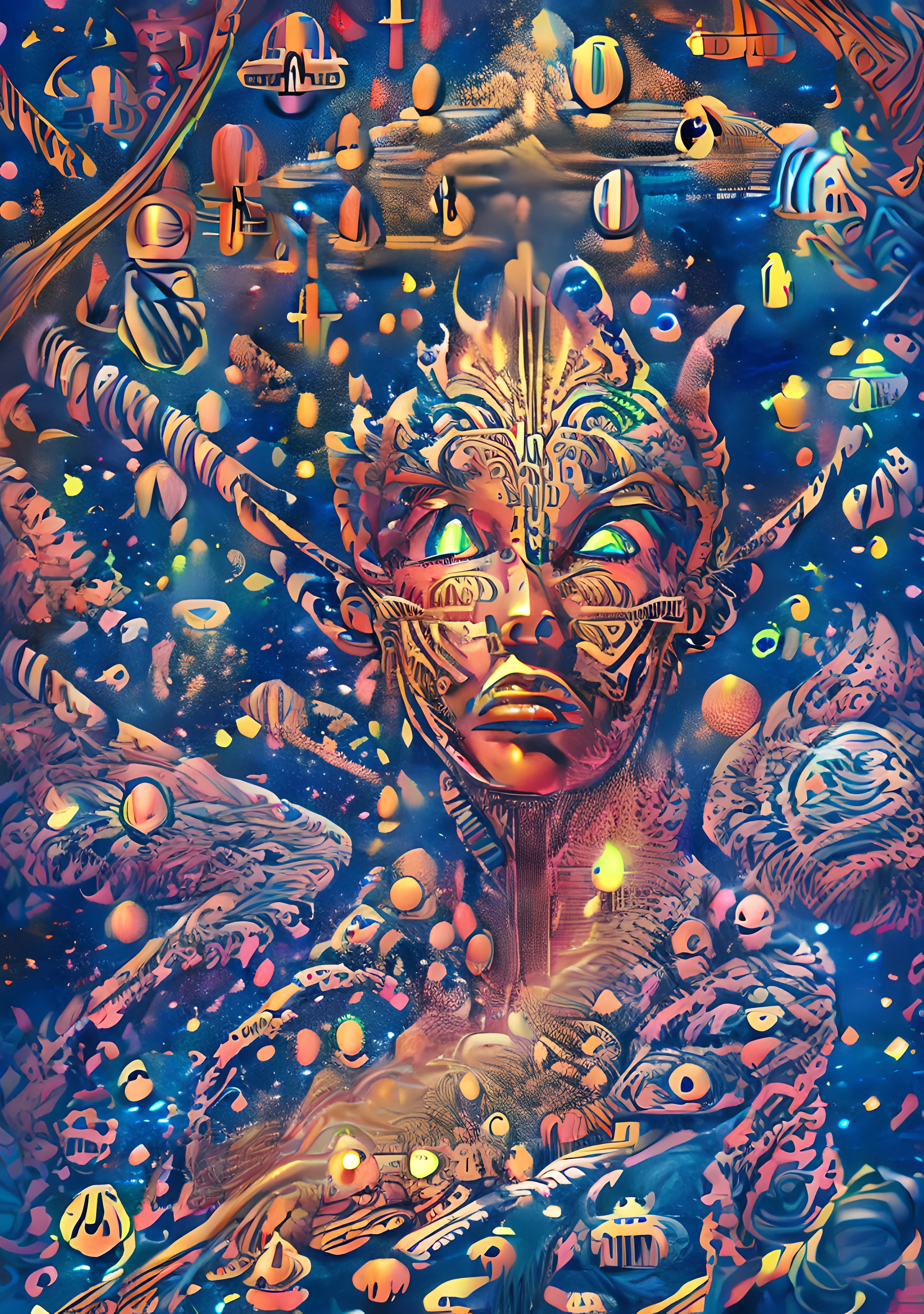 (High resolution, incredibly detailed, masterpiece), intricate close up portrait of a beutifull elfling with inside her eye the universe and stars ,beautifull face,in space , featuring fractal geometry in (vibrant colors:0.6), set against a (galactic background:1.8), bringing together complex, mesmerizing shapes and patterns,dmt ,fractal art,stars and galaxies