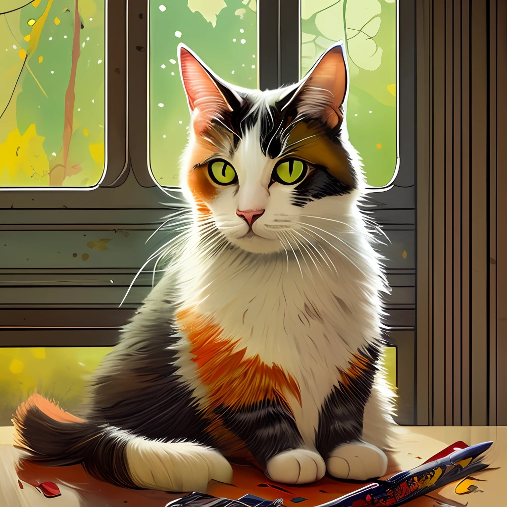 Cute scotland cat in a Victorian cup, beautiful flowers around, bright, colorful, saturated, vintage, "art style that combines the elegance of line art with the vibrancy of watercolor wash. The artwork is highly detailed, with sharp focus and smooth transitions. The overall feeling is dynamic and highly polished, influenced by the works of Carne Griffiths, Wadim Kashim, and Carl Larsson. In the style of Carne Griffiths (for his intricate and flowing line work), Wadim Kashim (for his bold use of color and texture), Carl Larsson (for his light and airy compositions), and Pascal Blanche (for his hyper-realistic character designs and matte painting techniques). . The camera angle is dramatic and expressive, with the artwork capturing the essence of a matte painting concept art. The golden ratio is used to create balanced compositions, and the overall feeling is highly polished and elegant. This style is perfect for a production cinematic character render or an intricate artwork masterpiece, trending on CGSociety and Artstation., trending on artstation, sharp focus, studio photo, intricate details, highly detailed, by greg rutkowski --auto --s2