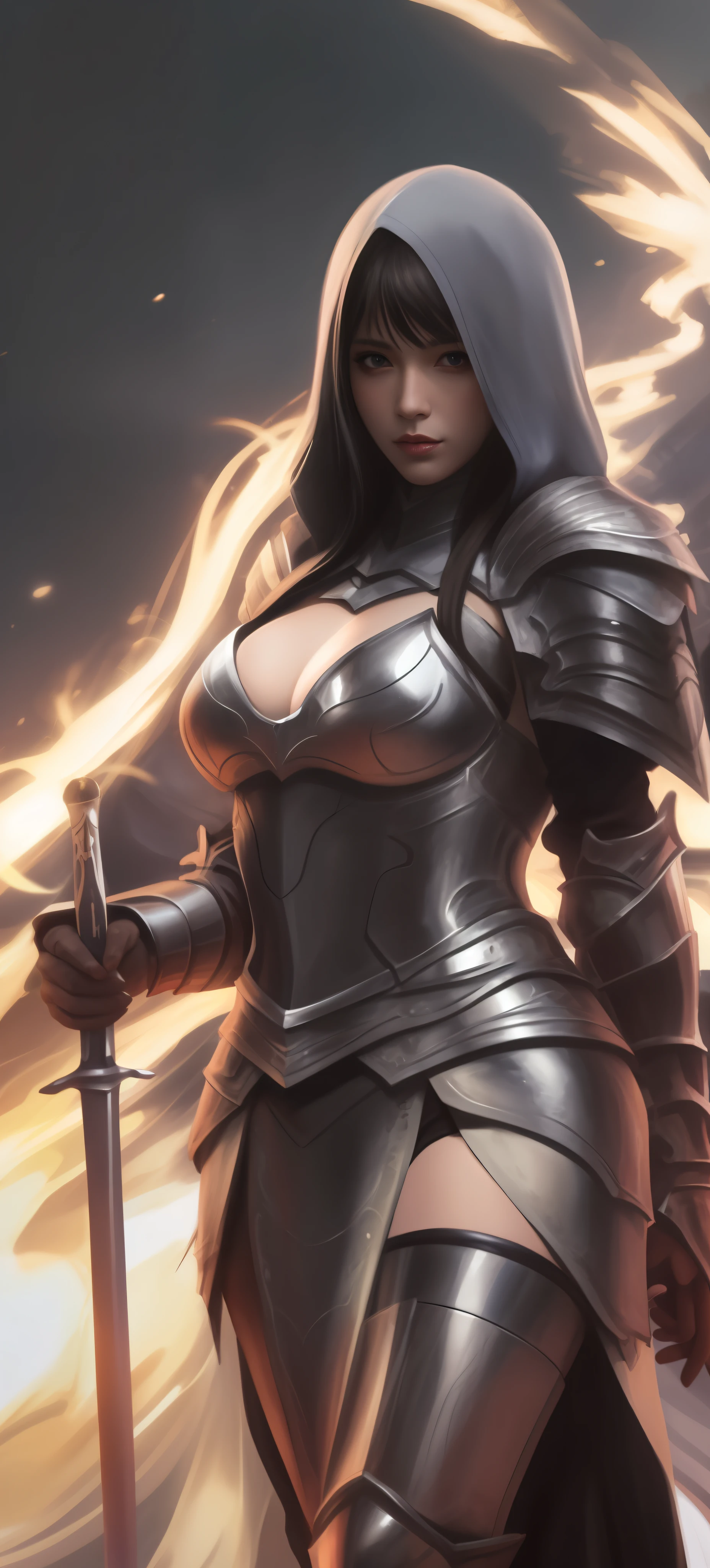 a close up of a woman in armor holding a sword, artgerm detailed, of a beautiful female knight, fantasy paladin woman, girl in knight armor, beautiful female knight, Female knight, art-style, Extremely detailed Artgerm, Artgerm style, Artgerm et WLOP, Style Artgerm, Armor Girl