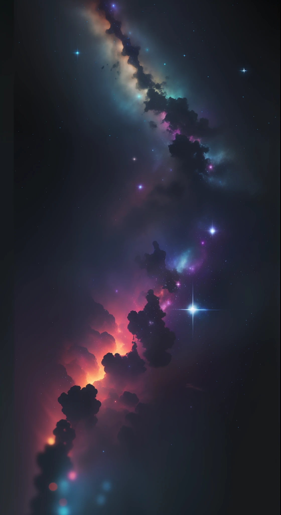 Colorful Galaxy,high quality,high resolution,dark night