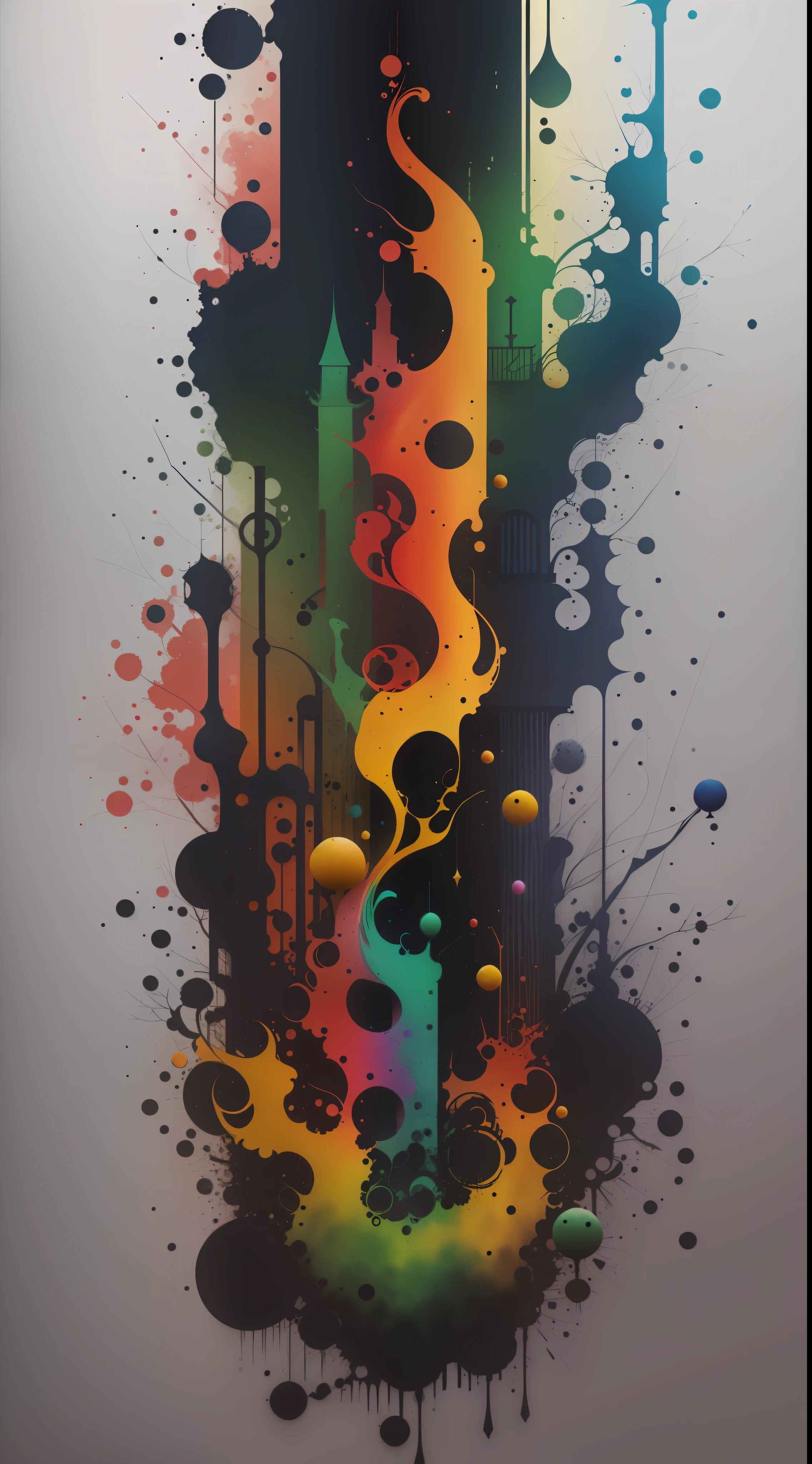 3d watercolor abstract,dark background,high resolution,high quality,colorful,green,red,blue