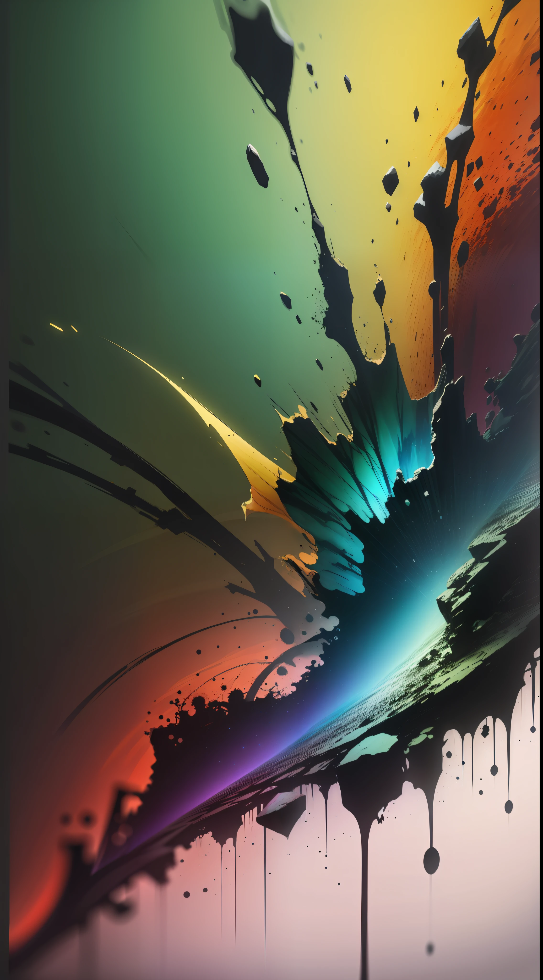 3d watercolor abstract,dark background,high resolution,high quality,colorful,green,red,blue