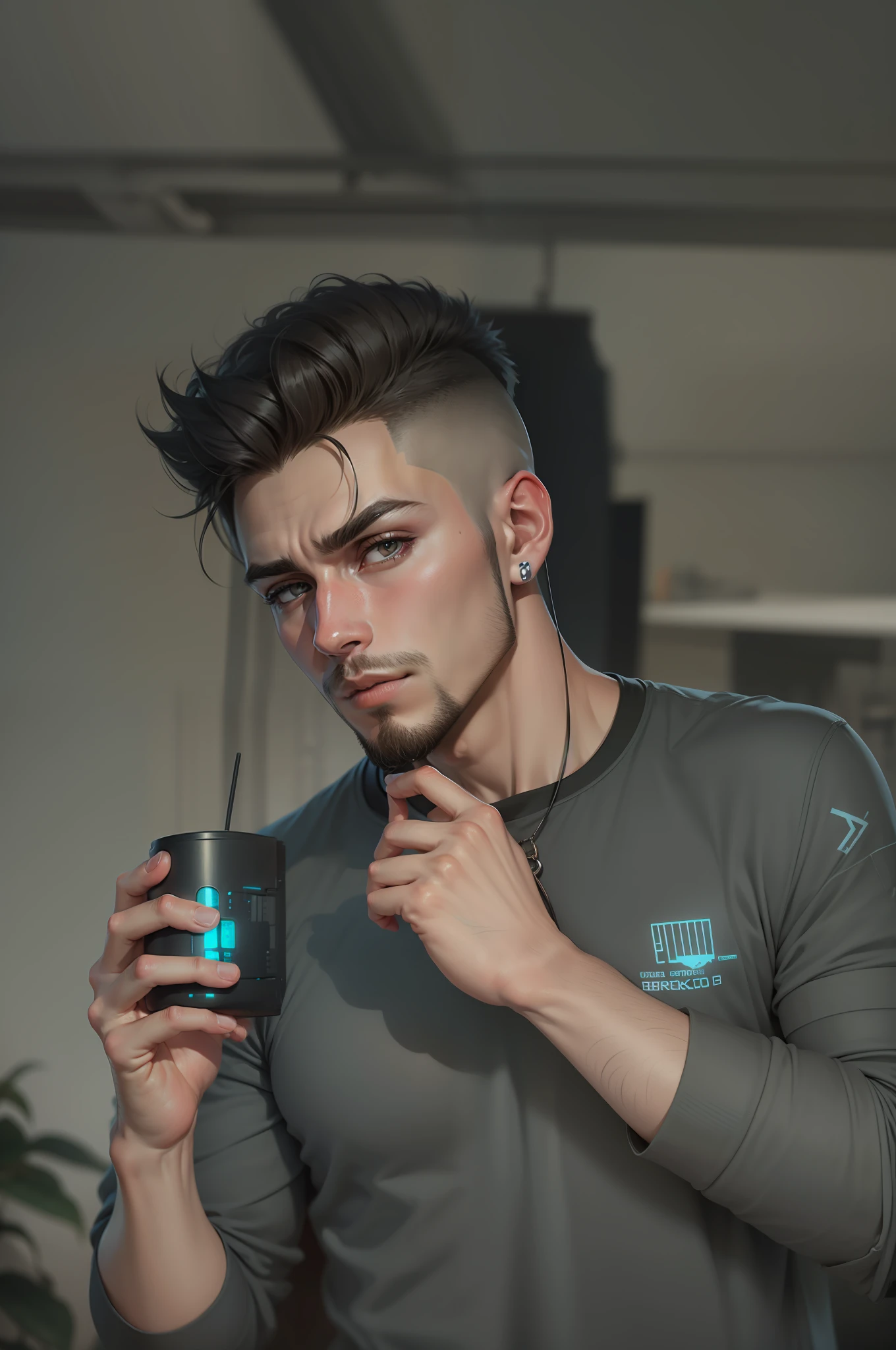 Change background cyberpunk handsome boy, realistic face, 8k, ultra realistic,