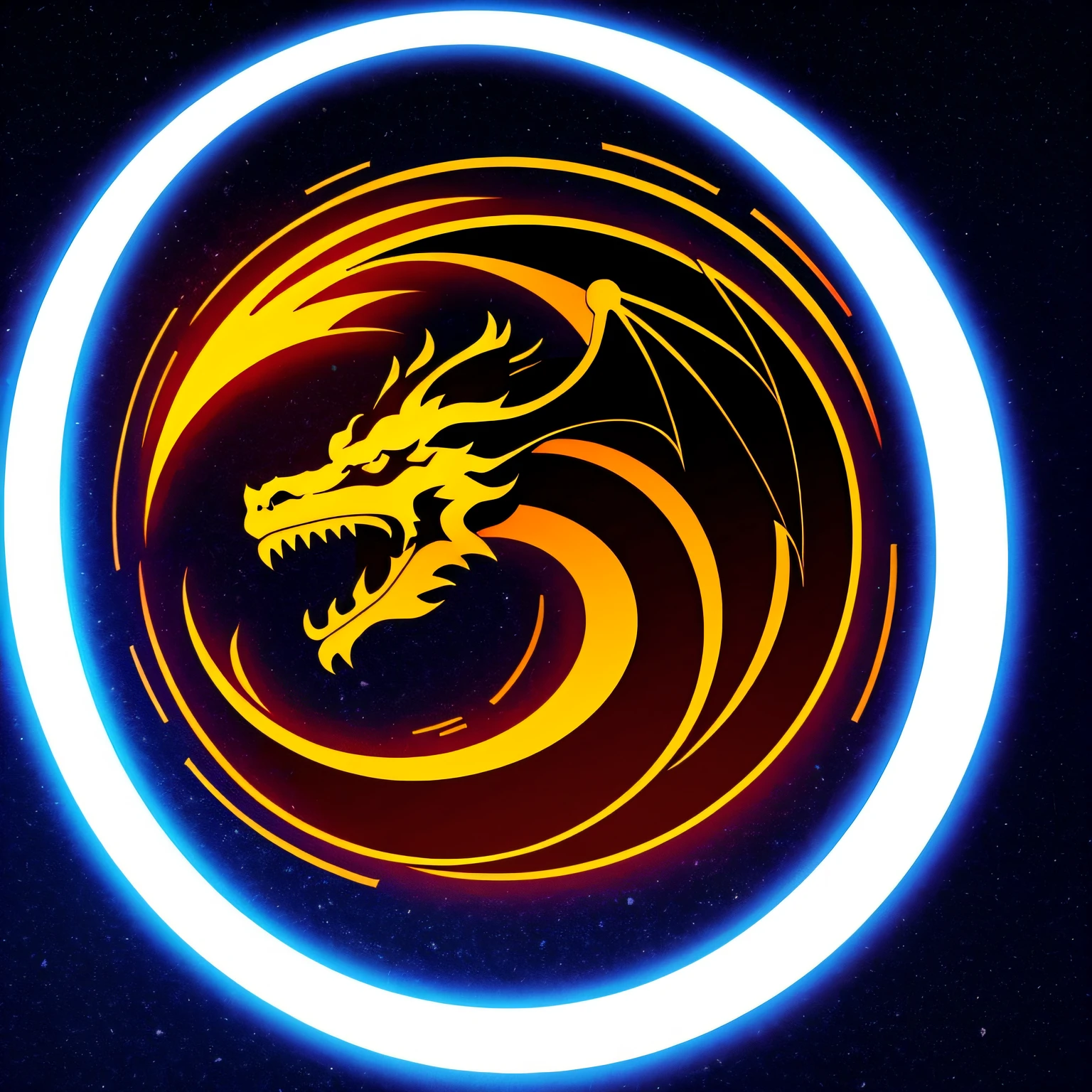 Create a logo like a dragon's head with a circle around it --auto