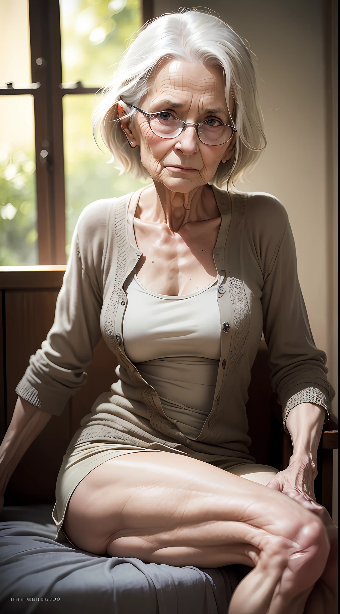 a portrait photograph of a beautiful ((70 year old)) woman, award winning photo, best quality, portrait by annie leibovitz, skinny body, weak body, wrinkled canon 5d mark ii, film, professional photograph, (rich colors:1.1), hyper realistic, lifelike texture, (natural lighting:1.1), (Canon EF 85mm f/1.4L IS USM) --auto