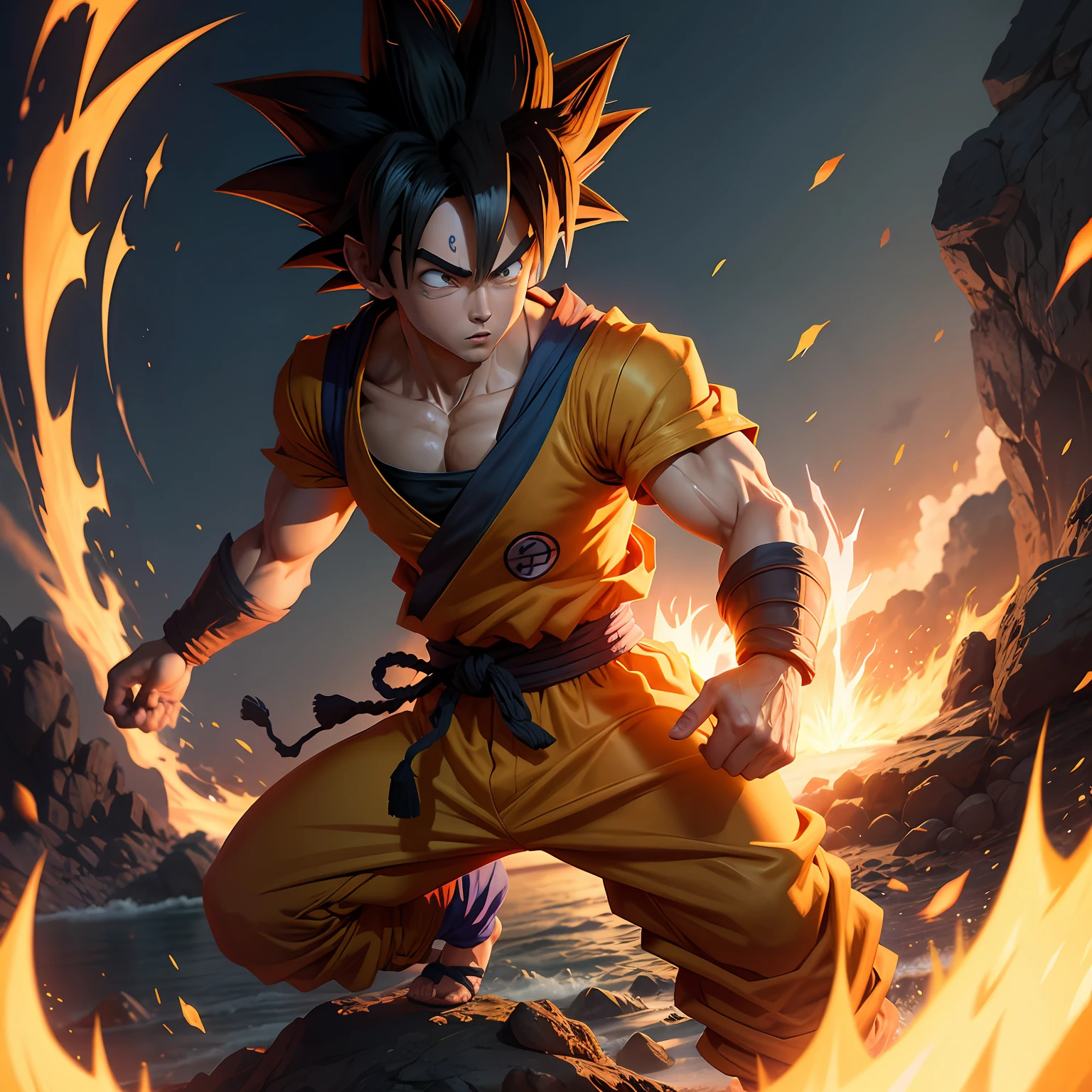 goku fundido com naruto ultra realista --auto