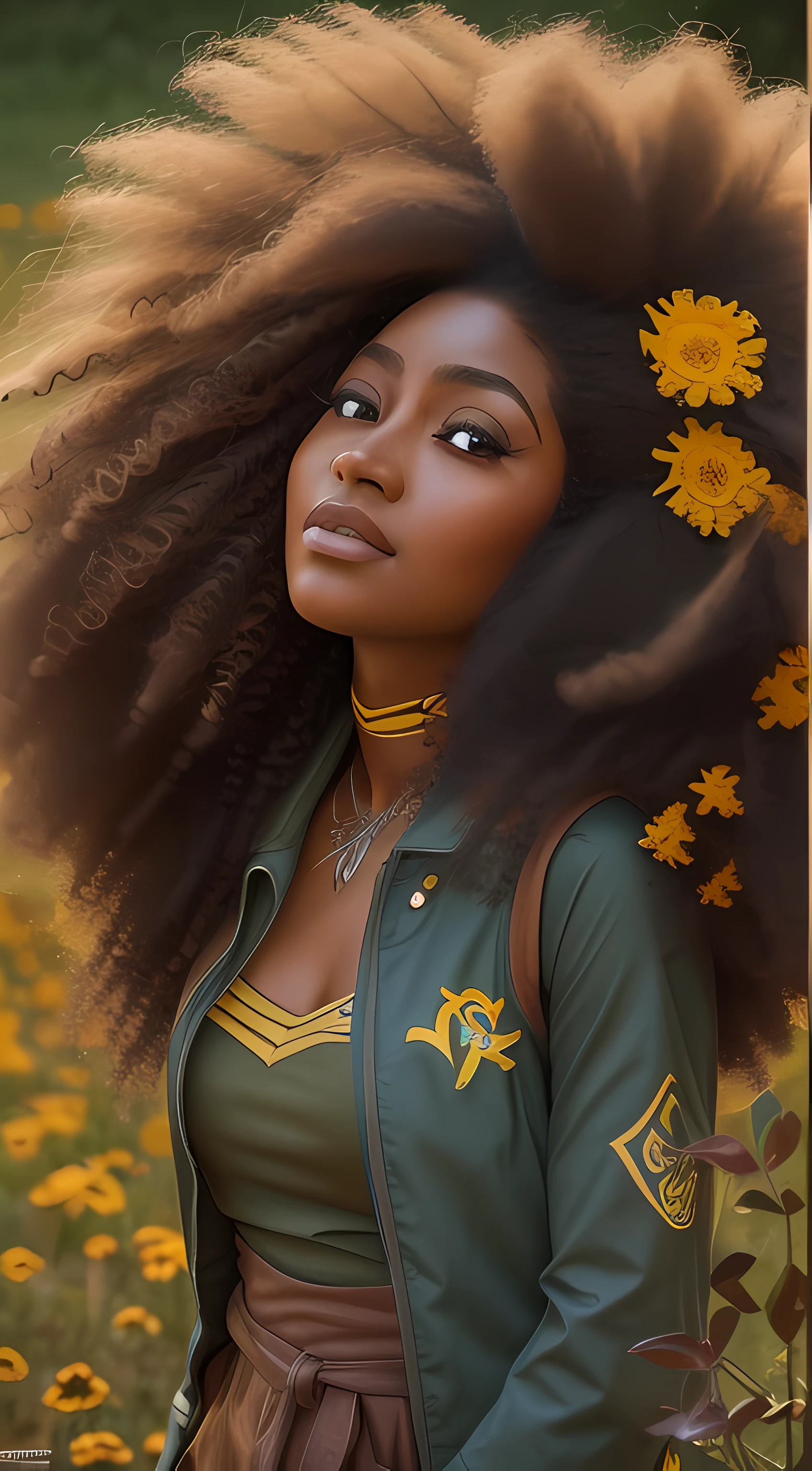 1Garota (((solo))), ((menina de 20 anos estilo pixar, cabelos longo mega hair: 1.2)), (((pele afro_preta: 3.9))), olhos verdes cintilantes: 0.9, rosto de modelo, pose pra foto, rosto perfeito, pele marrom escura: 2.9, cores vividas, vestido colorido longo, Walking in the Square, inverno, nascer do sol, detalhes intrincados, estilo midjourney, Greg Rutkowski, 8k, foto limpa, foto profissional