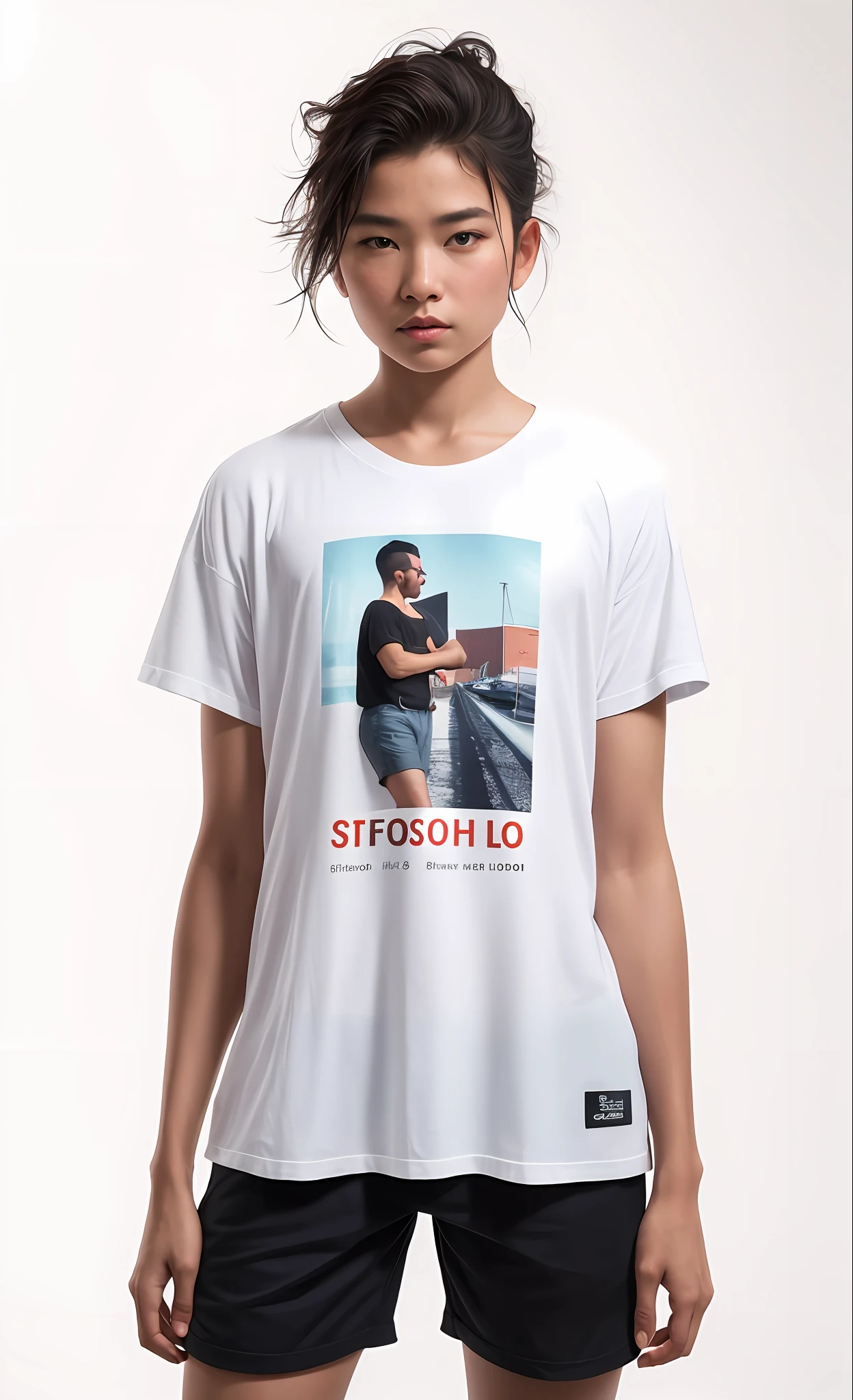 Beautiful Swedish university student, Loire, corpo inteiro, usando camiseta branca, shorts and sneakers, do lado de fora na rua, ((magro, pequeno)), fotografiarrealista, fotografia, obra-prima, realista, Realismo, renderizado, Alto contraste, arte digital, fotográficorealista, trend in Artstation 8k HD, High definition, circunstanciado, Realistic;, detalhada, textura da pele, hiperdetalhada, Textura realista da pele, armadura, melhor qualidade, ultra high-resolution, (fotografiarrealista: 1.4), alta resolução, detalhada, fotografia crua, sharp re, By Lee Jeffries Nikon D850 Film Stock Photography 4 Camera Kodak Portra 400 Lens F1.6 cool colors hyper realistic texture dramatic lighting trend unrealengine in artstation cinestill 800, ..RAW.