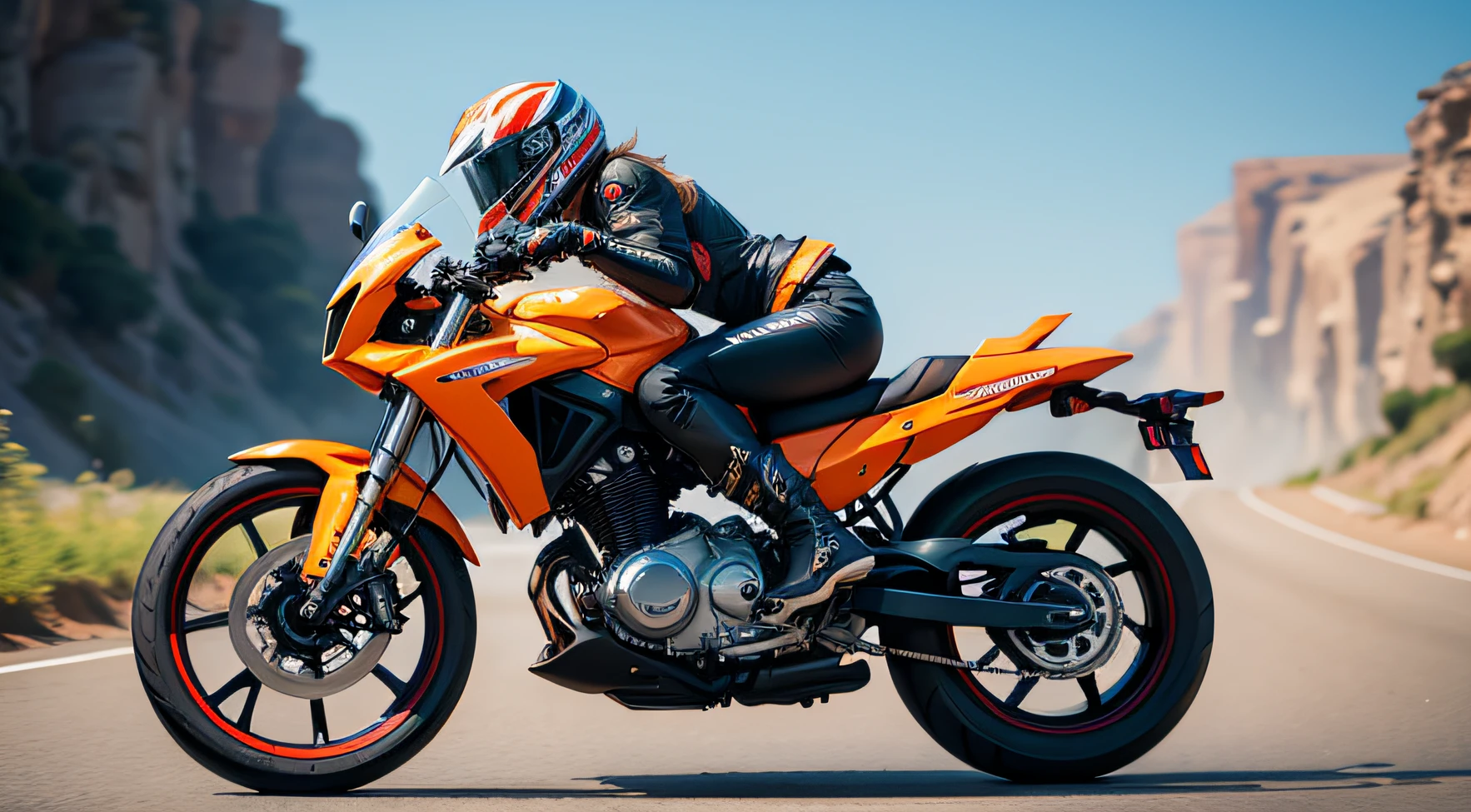 Make a motorcycle, sem piloto, em alta qualidade, realista, futurista, hd --auto