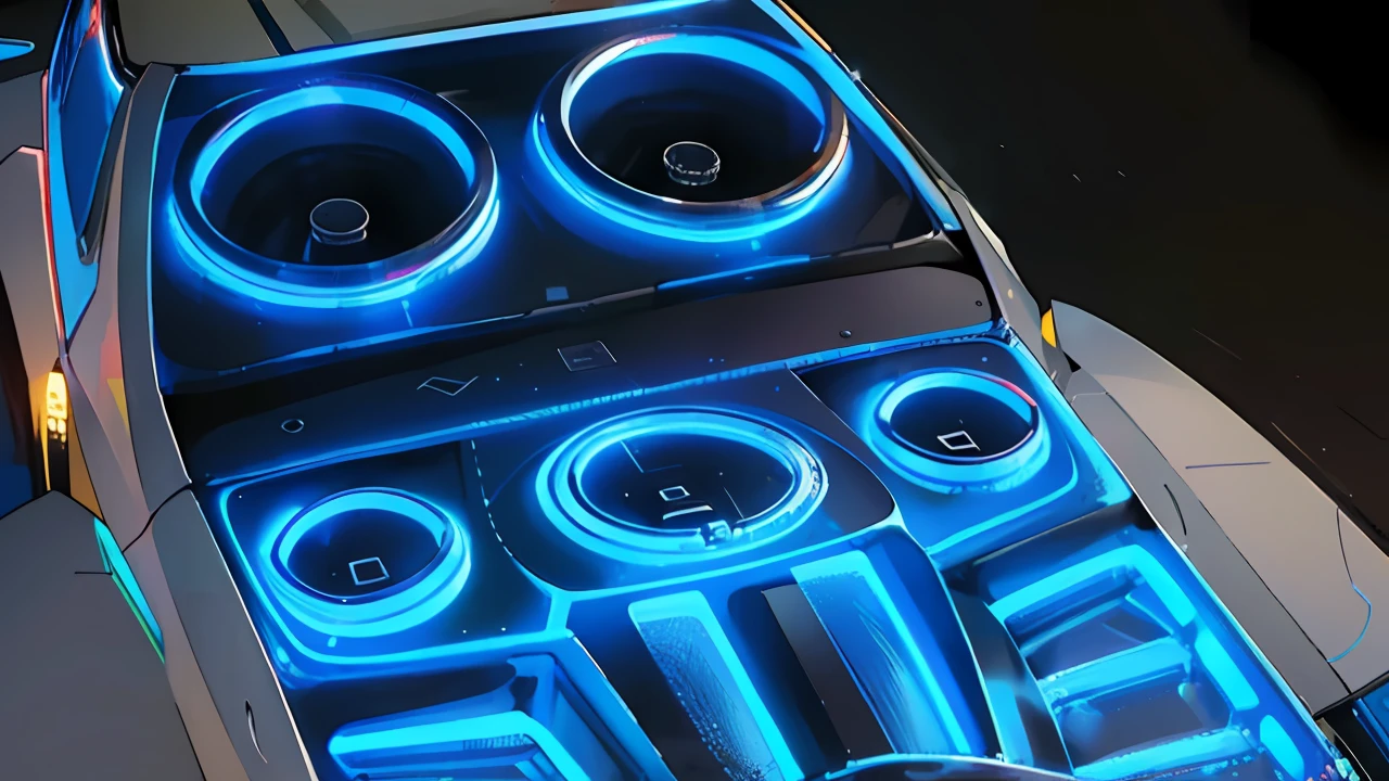 Sports Car, Retro, Full Color, Multicolor, Artificial, Superior Detail, Super Quality, Fine Details, Highlights, Neon Lights