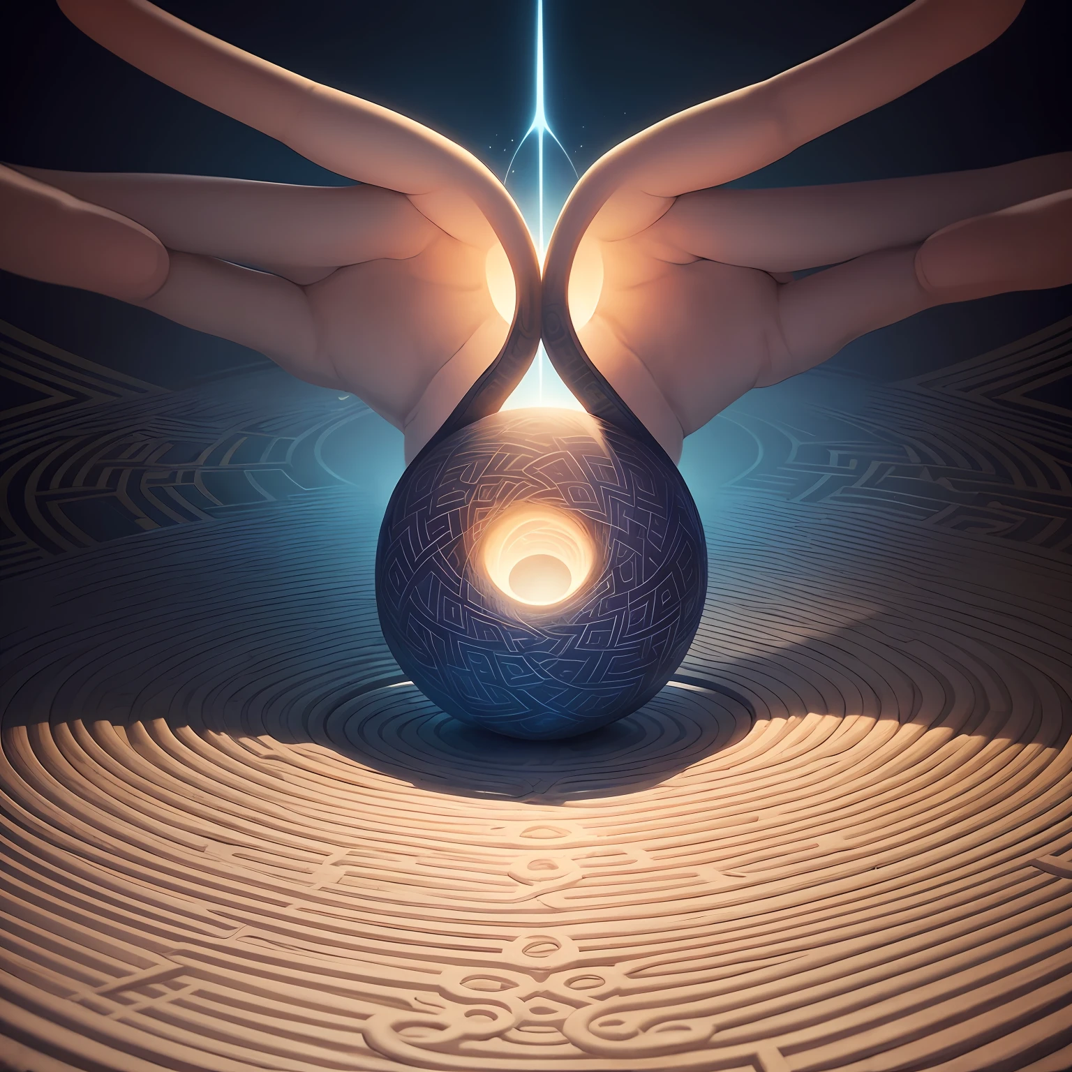 mente aberta: Uma capa com um fundo misterioso e nebuloso, where ellipses are made with curved paths or mazes, indicating the exploration of the mind and the unknown, pontos luminosos, misticos
