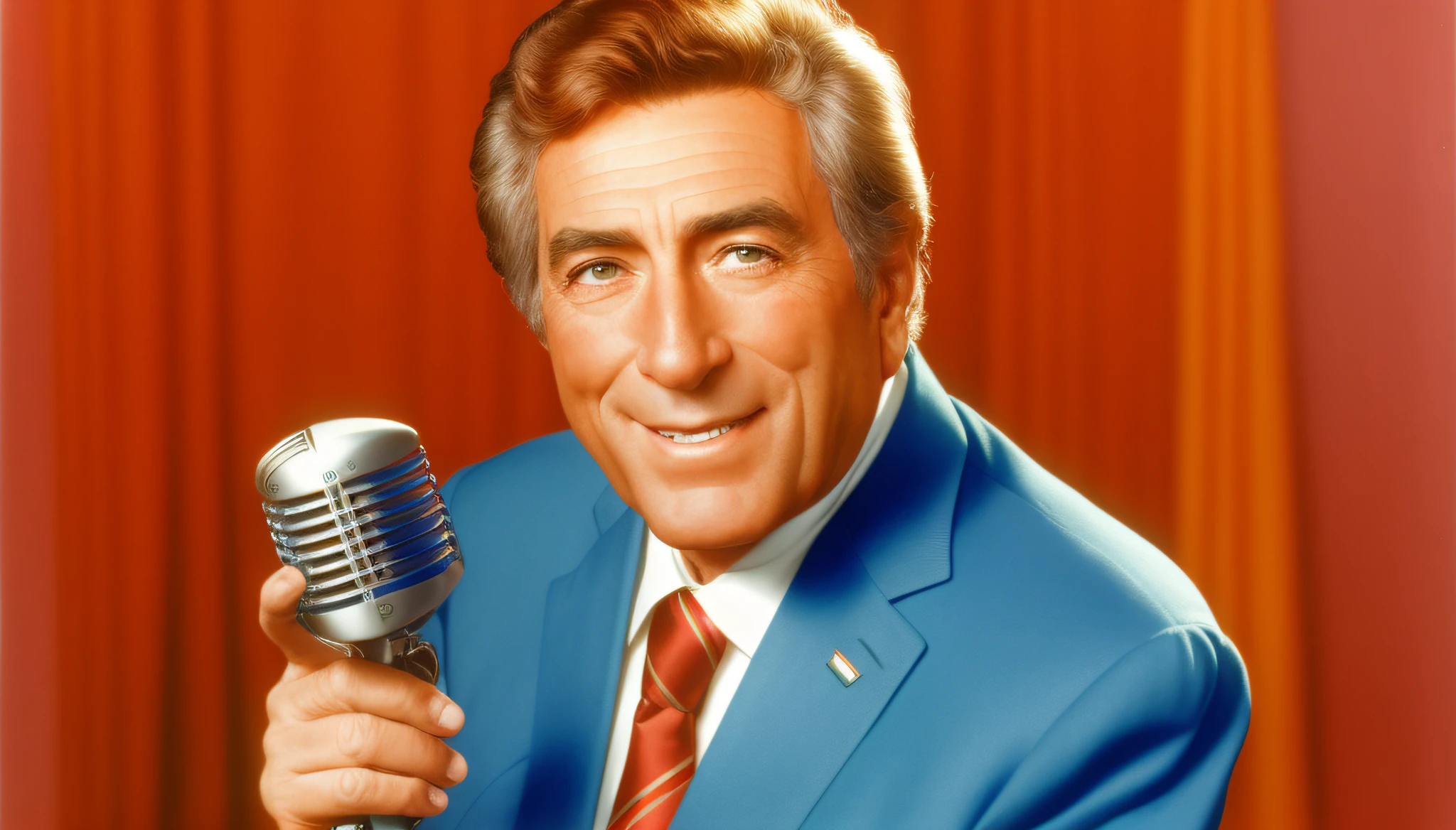 TONY  BENNET Homem de terno segurando um microfone e sorrindo, Irwin Penn, Sidney Lugo, Imagem promocional, Leonardo Fioravanti placeholder image, Tiago Vic, foto promocional, Marvano, Jean Pierre Ugarte, Foto promocional, Kramer, Blair Preston, 1840580735, Bob, Tanino Libertador