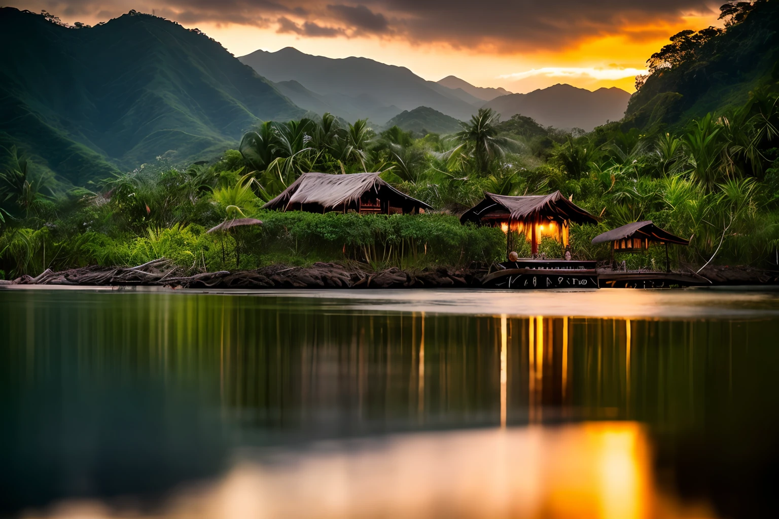 Filipino landscape, cinematic lighting, depth of field, bokeh, realism, photorealistic, hyperrealism, professional photography, uhd, dslr, hdr