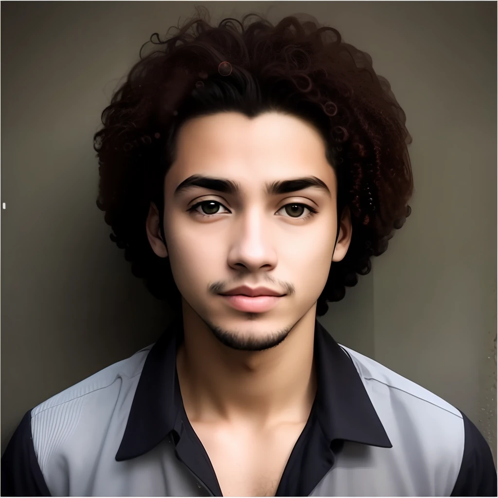 Jovem, cabelo vermelho, olhos de cor roxa, pele branca