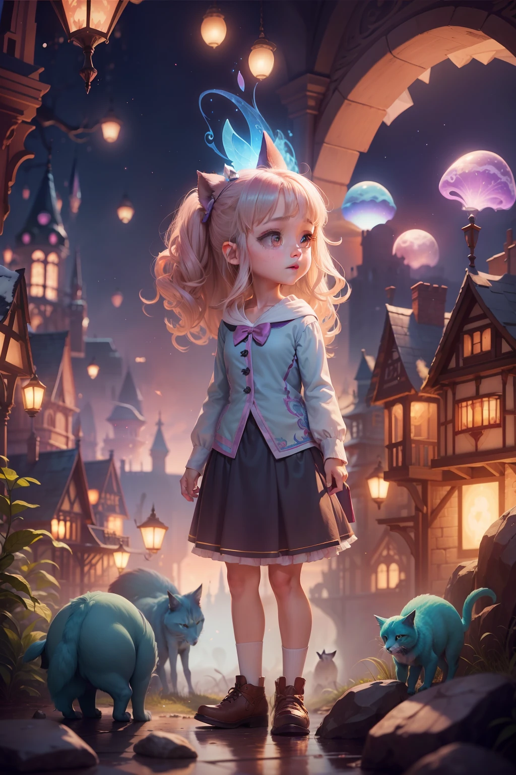 Once upon a time, there was a girl named Mel who lived in a world filled with magic and adventures. In this world, all animals were endowed with special powers and were known as "enchanted pets." Mel, being a special girl, had the gift of understanding the language of animals, becoming friends with all the magical creatures. --auto