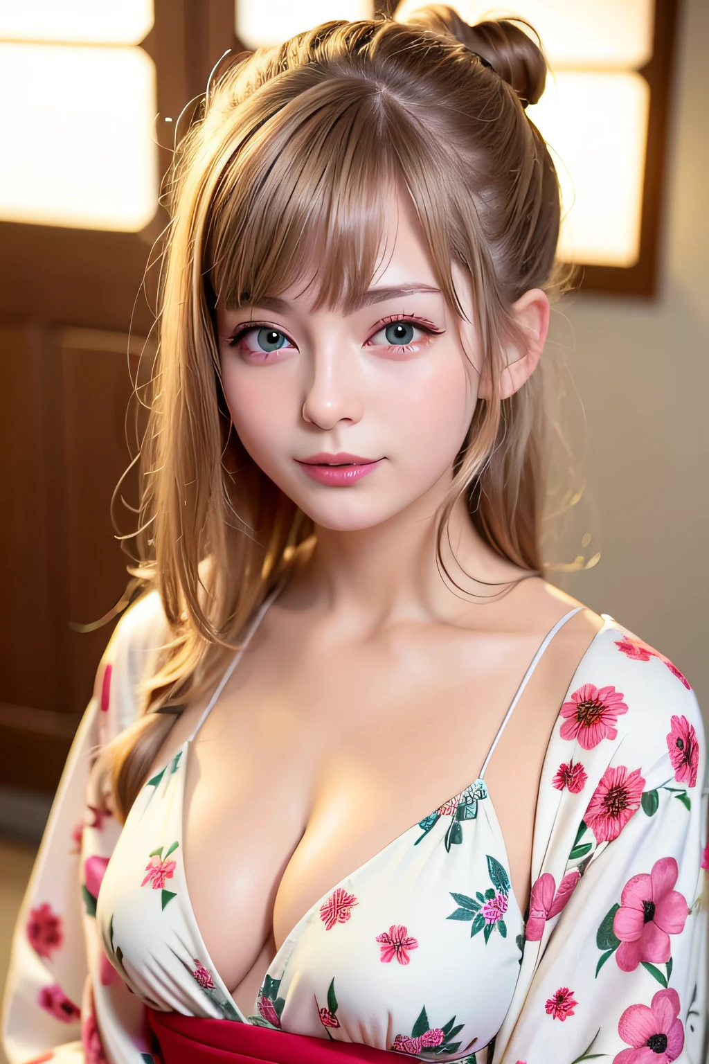 Close up photo of a girl、shorth hair、blonde  hair、Wearing a kimono、bedroom、sleepy、
top-quality、realisitic、Photorealsitic、(intricate detailes:1.2)、(delicate detail)、(ciinematic light、best quality backlight)、Clear Line、foco nítido、lifelike face、Detailed face
Unity 8K Wallpapers、超A high resolution、(Photorealsitic:1.4)、looking at the viewers、