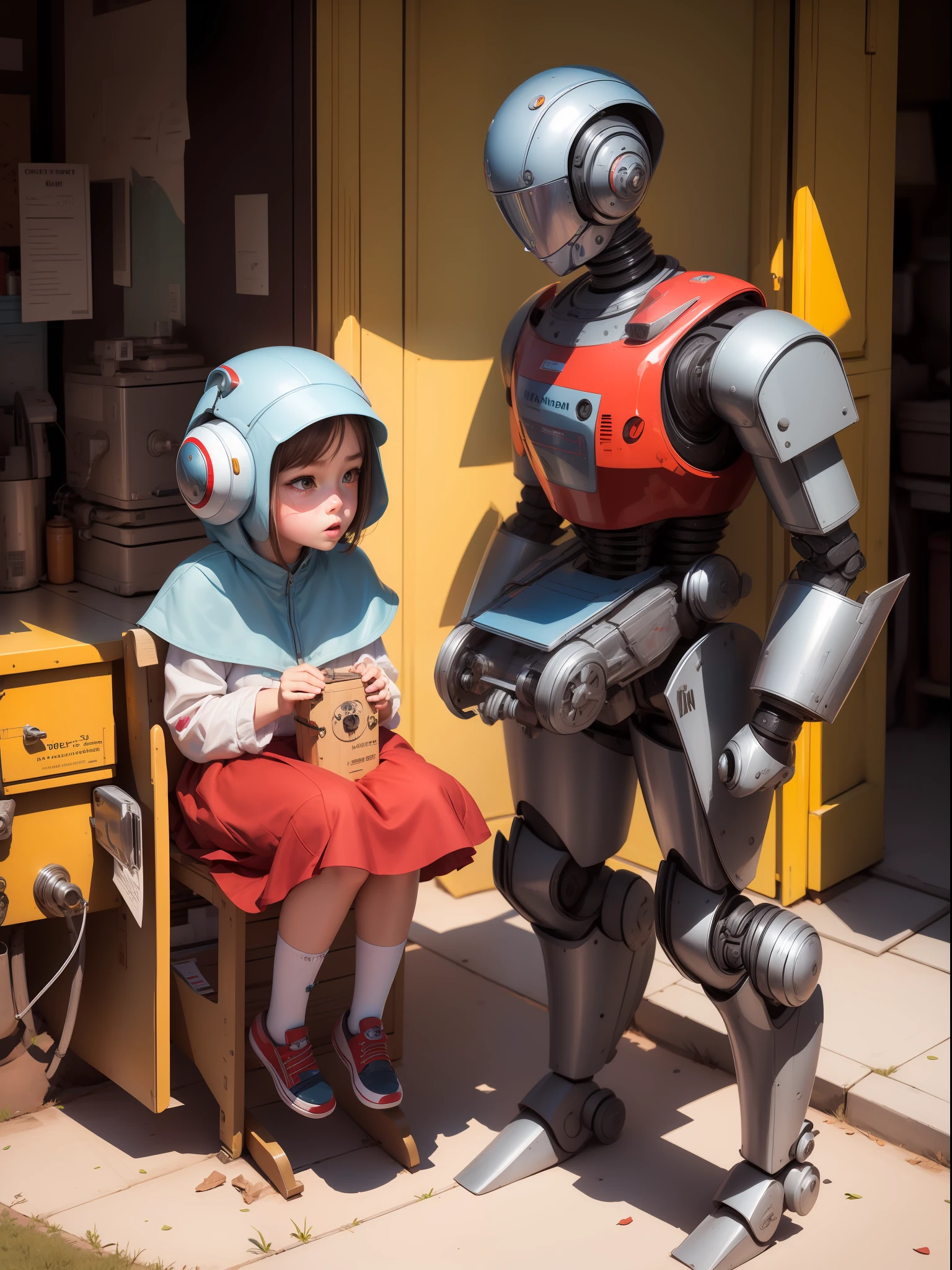 a girl and a robot