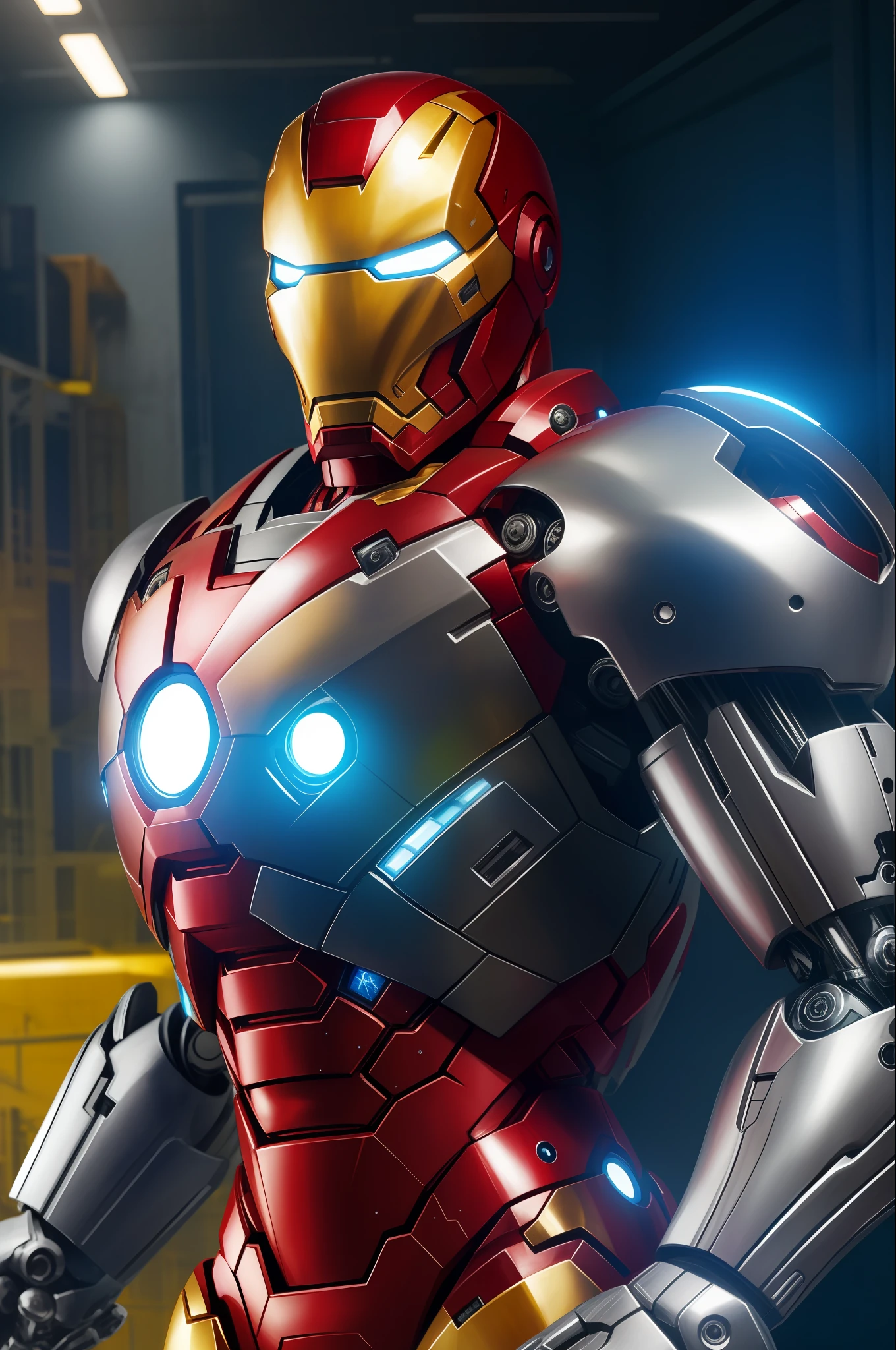 (obra-prima, melhor qualidade), detalhes intrincados, foto, realista, motor irreal,
mecha iron man, humanoide robot, Roboto, robot joints, Joints, capacete, armadura, robot girl, seios, enferrujado, abandoned warehouse, terminais de computador, eletricidade em arco, sp3ct4, atmosfera escura,