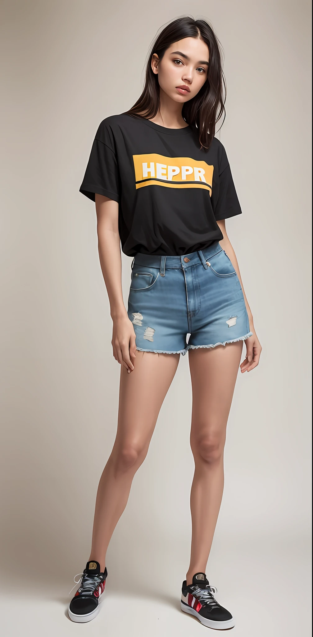 Beautiful Swedish university student, Loire, corpo inteiro, usando camiseta branca, shorts and sneakers, do lado de fora na rua, ((magro, pequeno)), fotografiarrealista, fotografia, obra-prima, realista, Realismo, renderizado, Alto contraste, arte digital, fotográficorealista, trend in Artstation 8k HD, High definition, circunstanciado, Realistic;, detalhada, textura da pele, hiperdetalhada, Textura realista da pele, armadura, melhor qualidade, ultra high-resolution, (fotografiarrealista: 1.4), alta resolução, detalhada, fotografia crua, sharp re, By Lee Jeffries Nikon D850 Film Stock Photography 4 Camera Kodak Portra 400 Lens F1.6 cool colors hyper realistic texture dramatic lighting trend unrealengine in artstation cinestill 800, ..RAW.