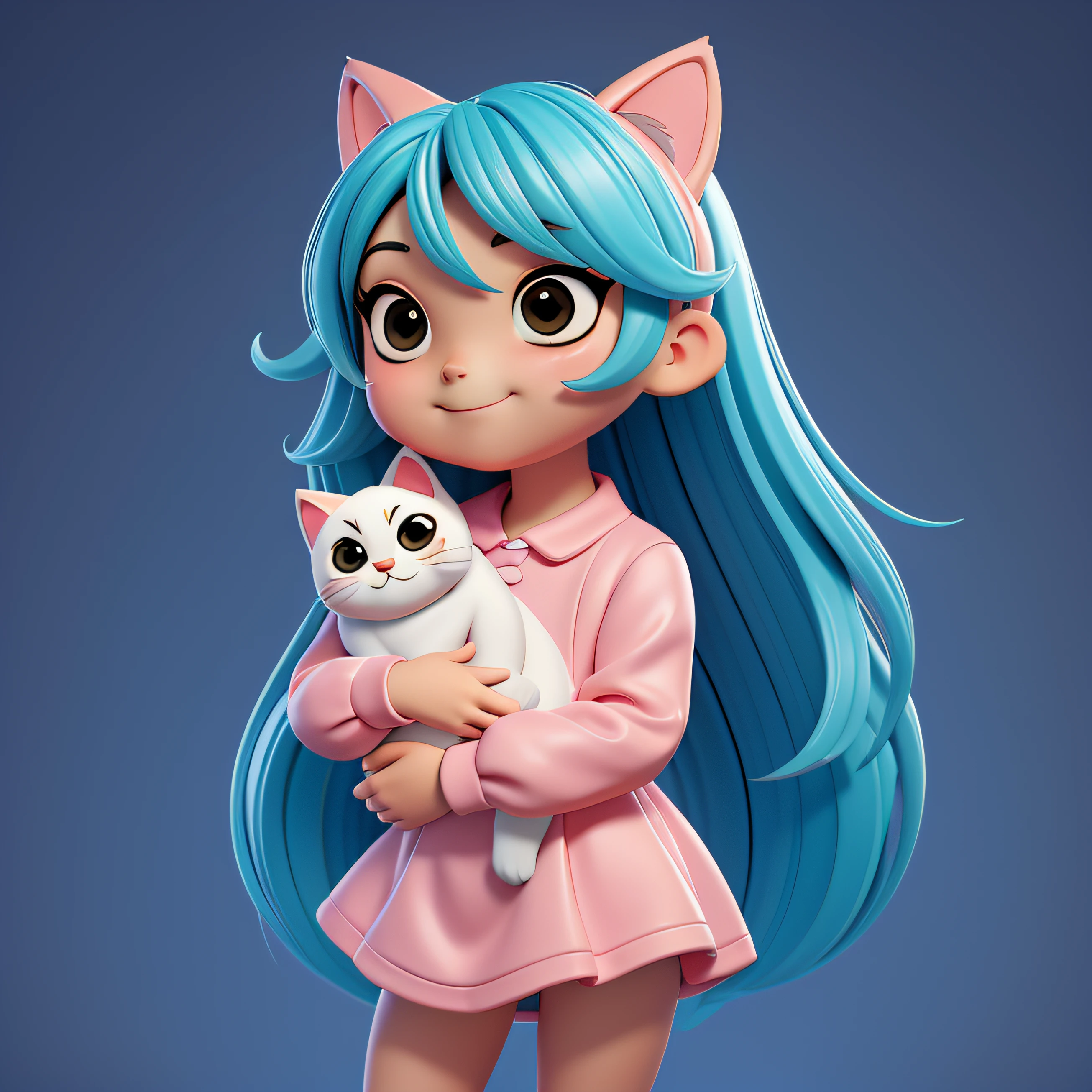 a cartoon girl holding a cat in her arms, arte digital bonito, menina chibi, kawaii chibi |, menina kawaii bonito, arte digital detalhada bonito, arte chibi, estilo chibi, painting digital adorable, personagem bonito dos desenhos animados, Anime Chibi, desenho animado bonito, estilo de arte bonito, advanced digital chibi art, Chibi Anime Menina, Anime Chibi, arte fofa, estilo bonito dos desenhos animados, kawaii retrato realista