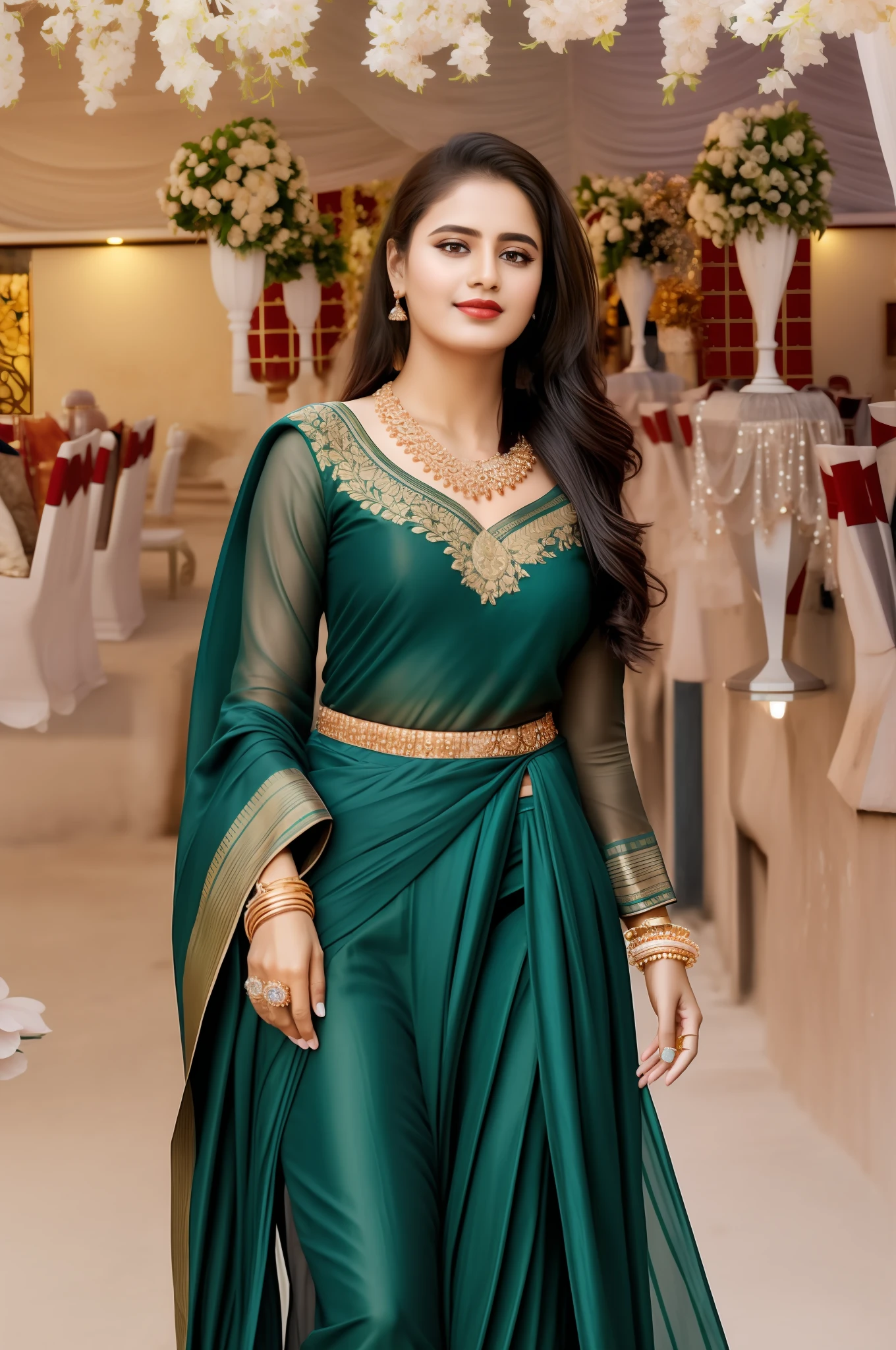 (masterpiece), (best quality), (detailed), light layer, 1solo girl, sexy Indian saree dress, wearing jewelry,  in the Indian street, ultra realistic, photorealistic, detailed, [uncensored, NSFW,]