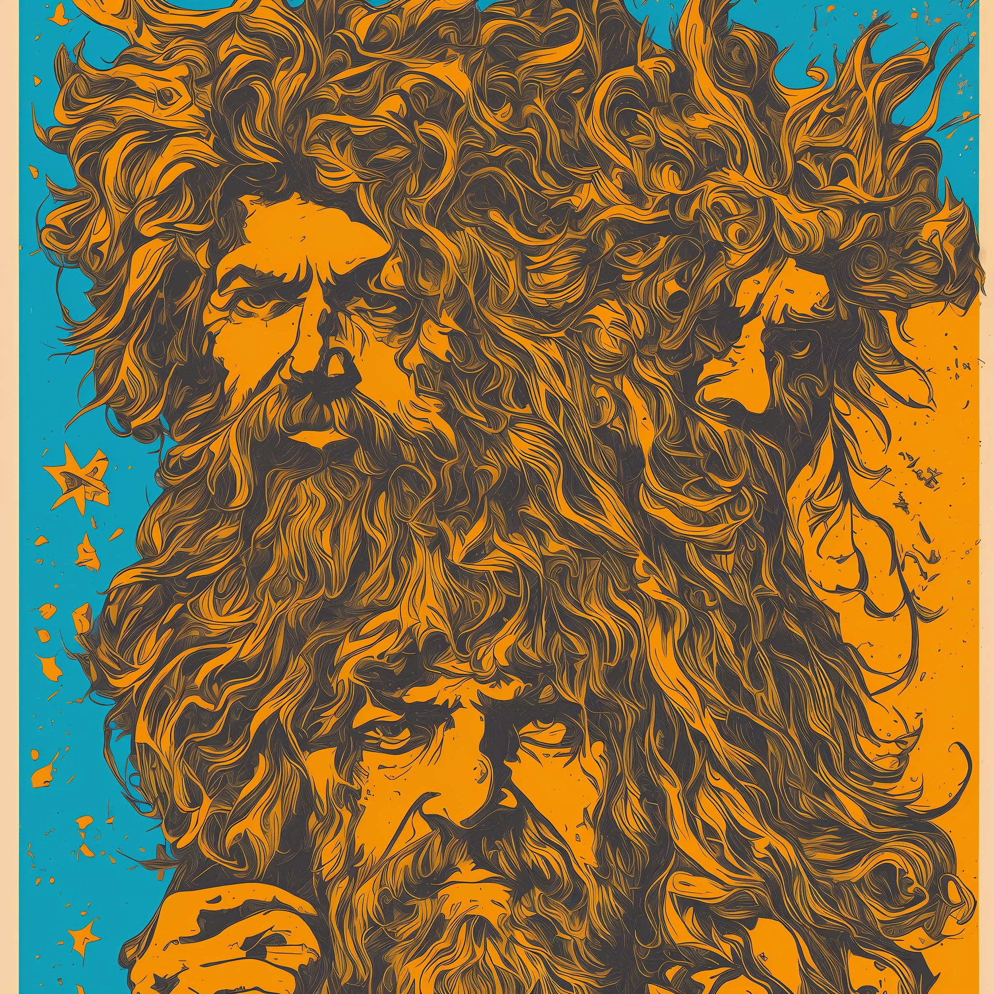 Deus grego Zeus, (dancing), obra-prima, pop-art, --auto