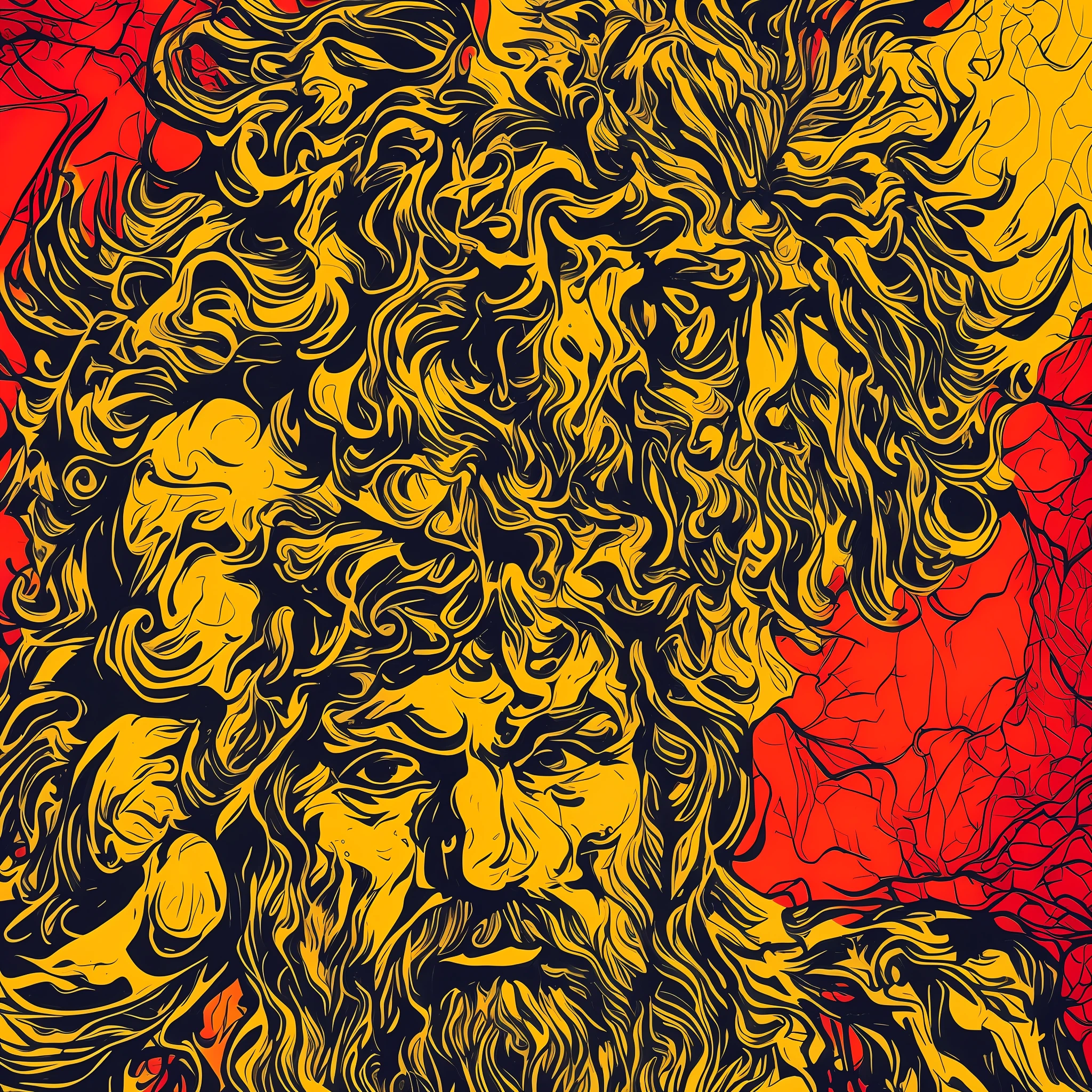 Deus grego Zeus, (dancing), obra-prima, pop-art, --auto