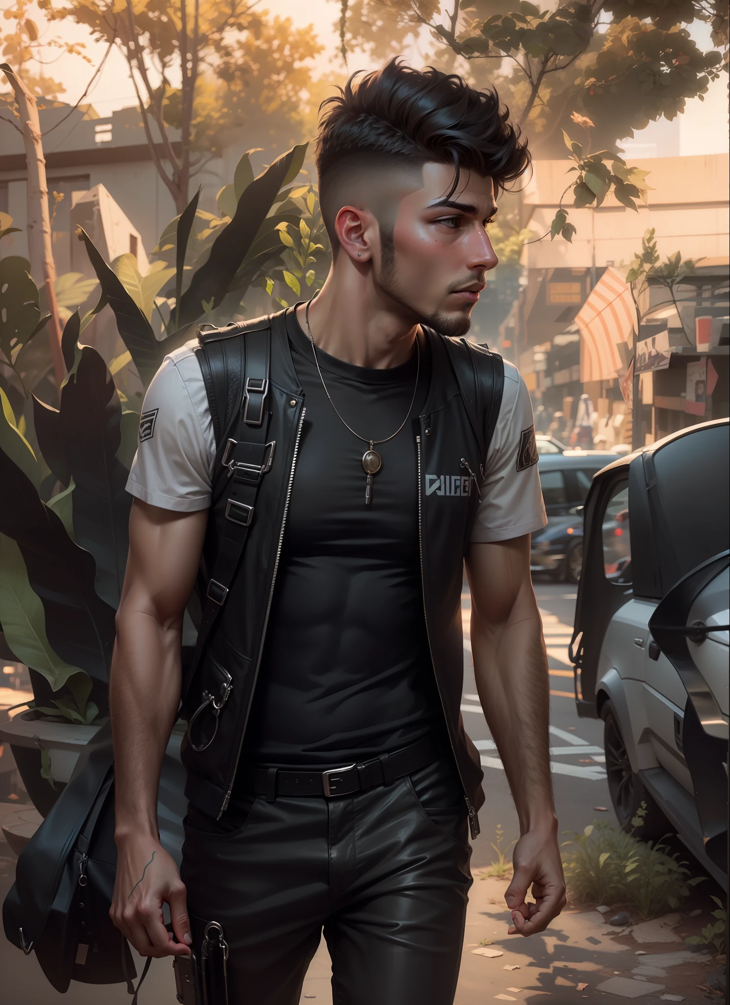Change background cyberpunk handsome boy, realistic face, 8k, ultra realistic,