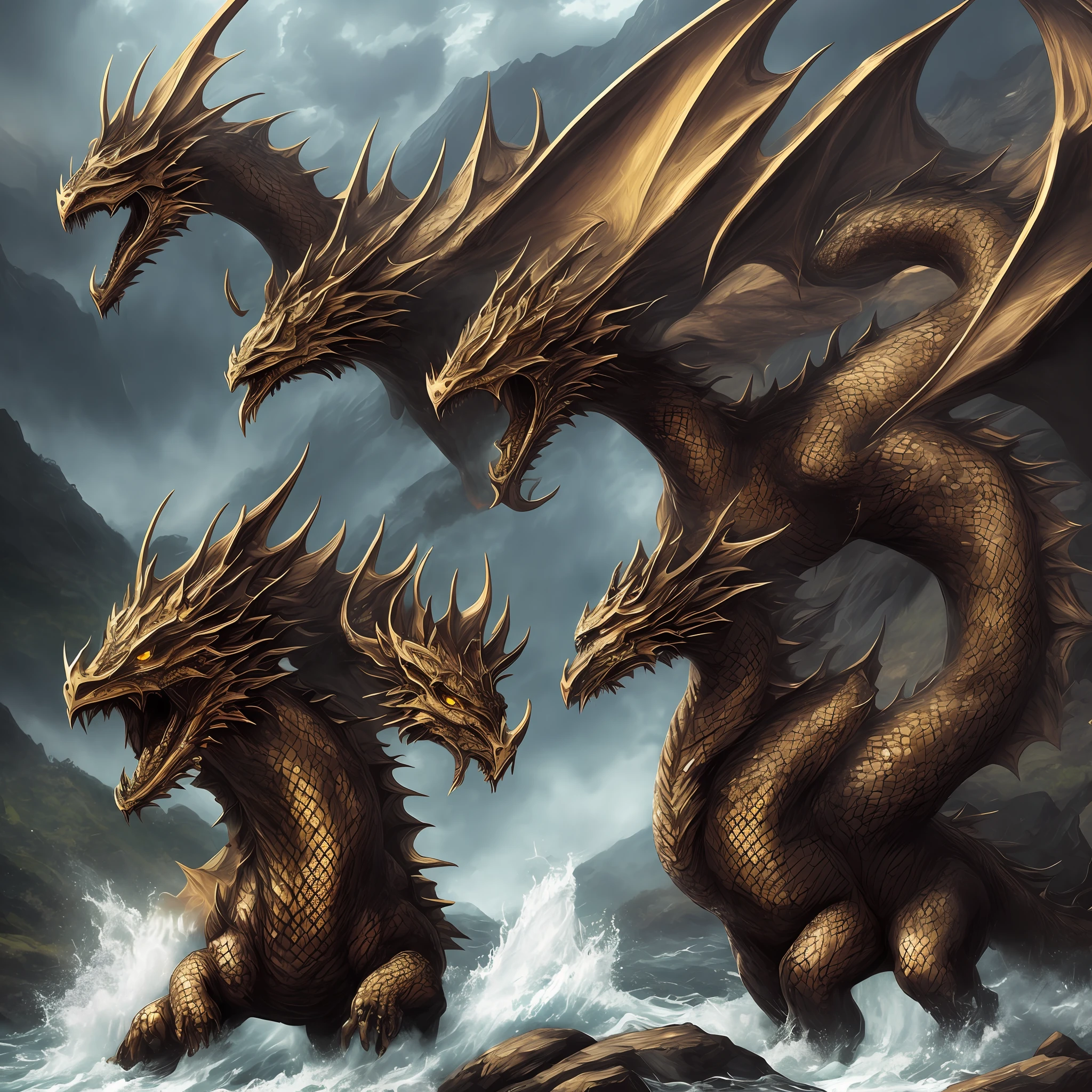 Dragon Zodiac Knight, golpeando cachoeira, Returning to the waters, imagem realista, montanhas do Tibet, Dragon armor, Dragon Cholera,Shiryu --auto