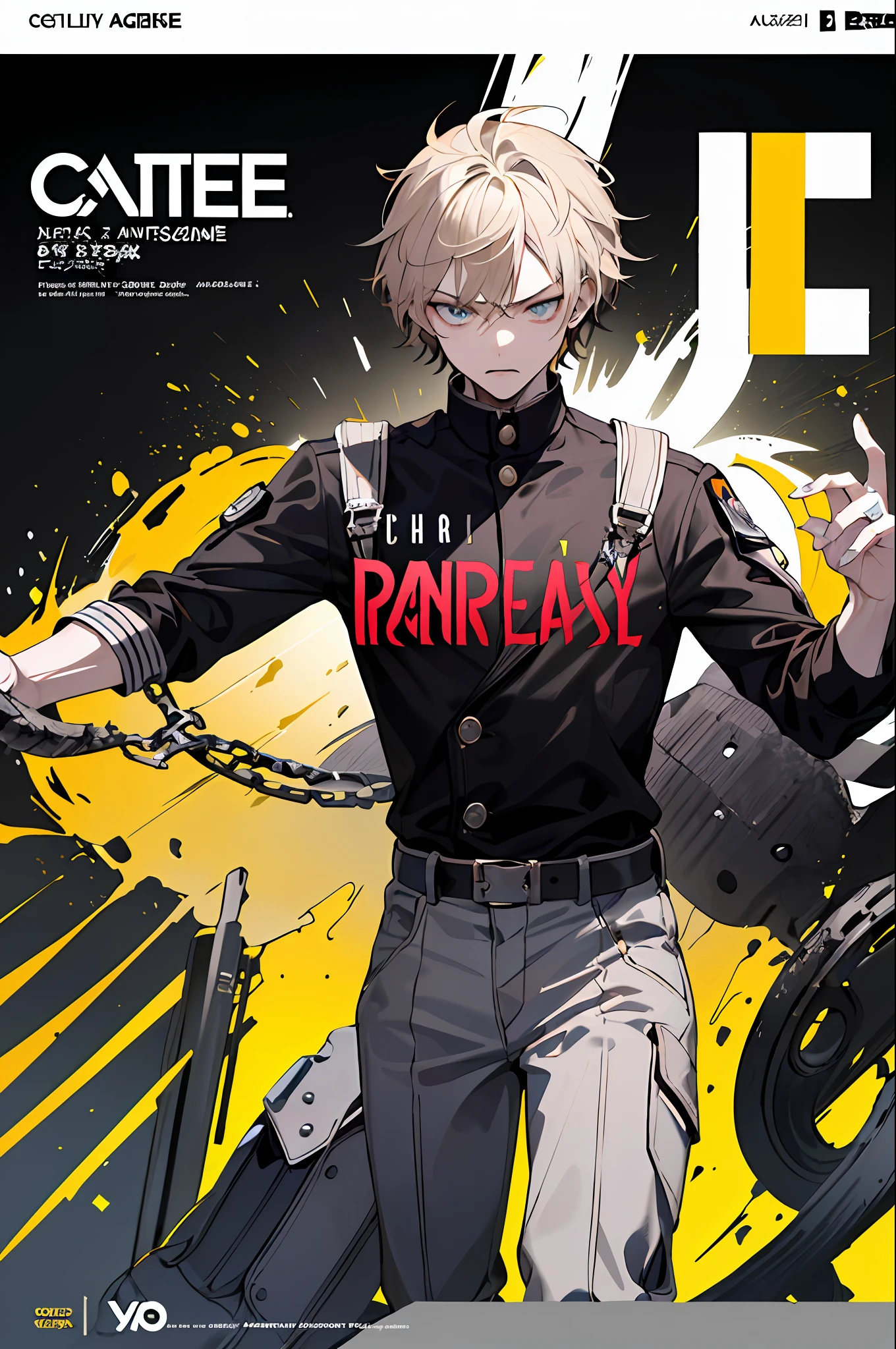 ((((dramatic))), (((gritty))), (((intense))) film poster featuring a young boy as the central character. He stands shyly in the center of the poster, wearing a stylish and edgy outfit, with a determined expression on his face. The background is dark and gritty, with a sense of danger and intensity. The text is bold and attention-grabbing, with a catchy tagline that adds to the overall feeling of drama and excitement. The color palette is mainly dark with splashes of vibrant colors, giving the poster a dynamic and visually striking appearance,tachi-e
(magazine:1.3), (cover-style:1.3), fashionable, boy, vibrant, outfit, posing, front, colorful, dynamic, background, elements, confident, expression, holding, statement, accessory, majestic, coiled, around, touch, scene, text, cover, bold, attention-grabbing, title, stylish, font, catchy, headline, larger, striking, modern, trendy, focus, fashion,