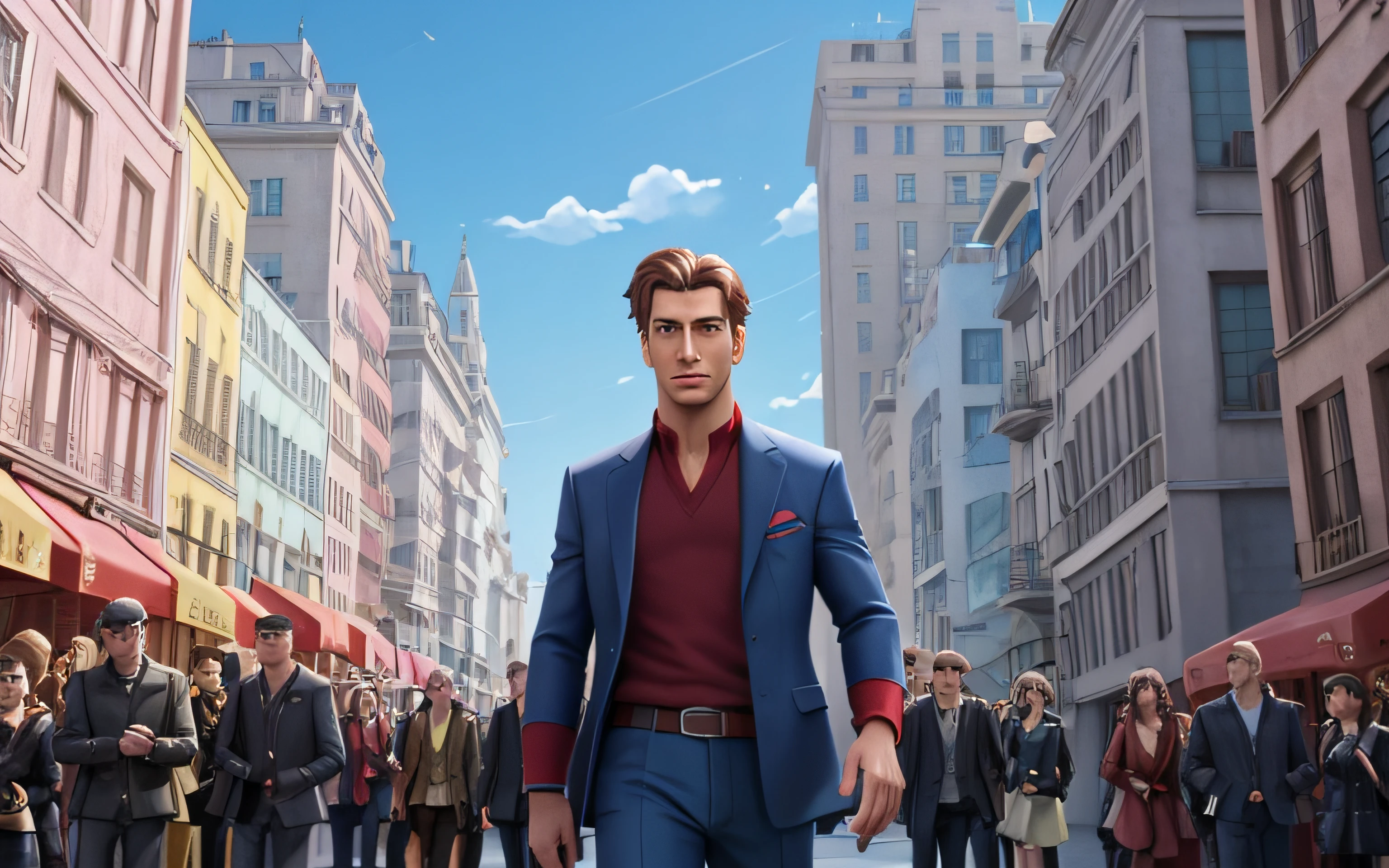 There is a poster of a man with a camera in front of a group of people, animation film still, animation film still, 3 d animated movie, Fanart officiel, Animation Sony Pictures, animated movie shot, Anya de la famille Spy X, animation film still, animated movie scene, animation film still, Son, SSAO 8 K, animation film still, Fan art officiel, Sous-art