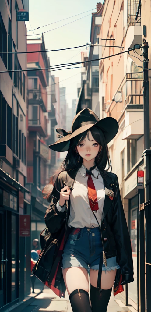 Bewitching, A modern masterpiece, A modern Korean-style street, Modern atmosphere, korean girl,