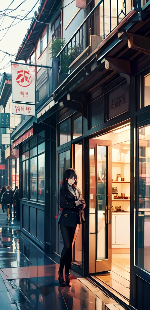 Bewitching, A modern masterpiece, A modern Korean-style street, Modern atmosphere, korean girl,