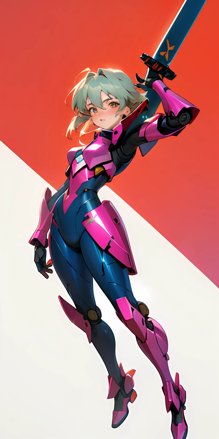 Octane Rendering,full view,8k --niji 5, (best quality, masterpiece, ultra-realistic), portrait of 1 beautiful girl, (head to toe full body image), 1girls, solo, (Bubblegum Crisis style body armor: 2.0), (Knight Saber body armor), female shape, robotic exoskeleton, sleek design, futuristic, late 90's anime style, smooth lines, powered exoskeleton, extremely stylized, deviant art, masterpiece, highly detailed, detailed eyes, expressive detailed eyes, detailed pupils, futuristic, blush, small breasts, lots of freckles, super textured detailed skin, entire body image, full body shot, Bubblegum Crash anime,
