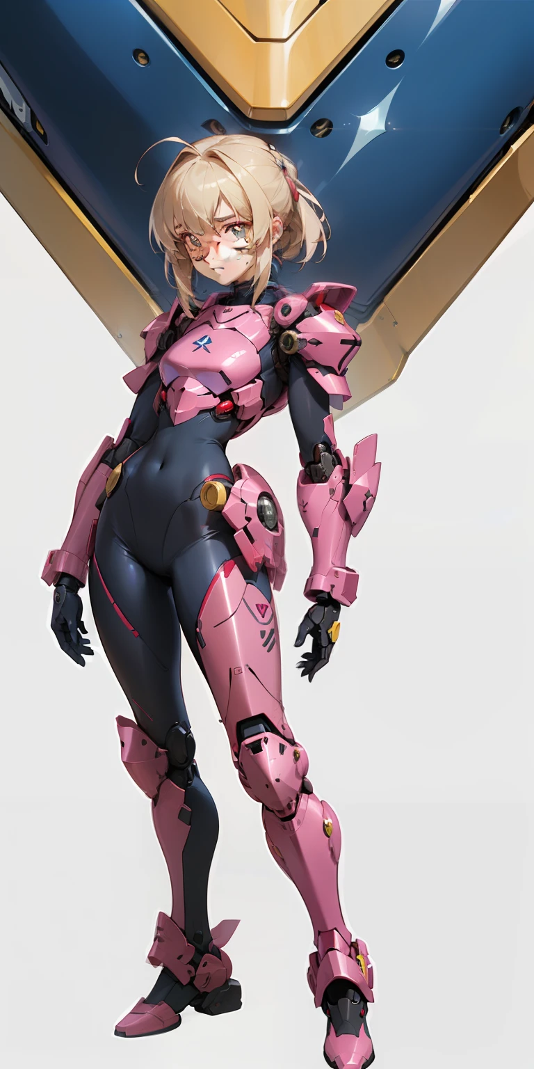 Octane Rendering,full view,8k --niji 5, (best quality, masterpiece, ultra-realistic), portrait of 1 beautiful girl, (head to toe full body image), 1girls, solo, (Bubblegum Crisis style body armor: 2.0), (Knight Saber body armor), female shape, robotic exoskeleton, sleek design, futuristic, late 90's anime style, smooth lines, powered exoskeleton, extremely stylized, deviant art, masterpiece, highly detailed, detailed eyes, expressive detailed eyes, detailed pupils, futuristic, blush, small breasts, lots of freckles, super textured detailed skin, entire body image, full body shot, Bubblegum Crash anime,