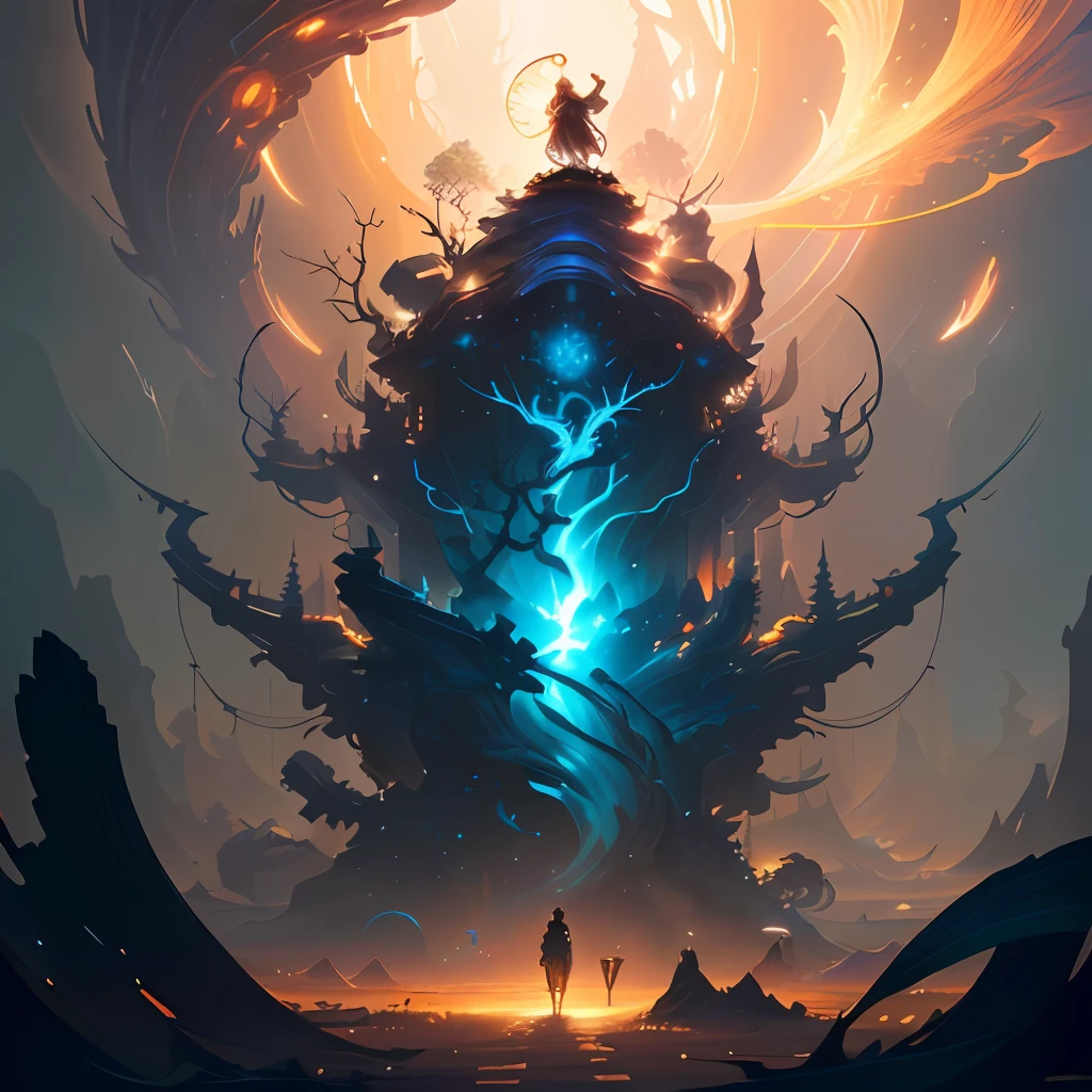 The man finds a wise elder meditating under a majestic tree