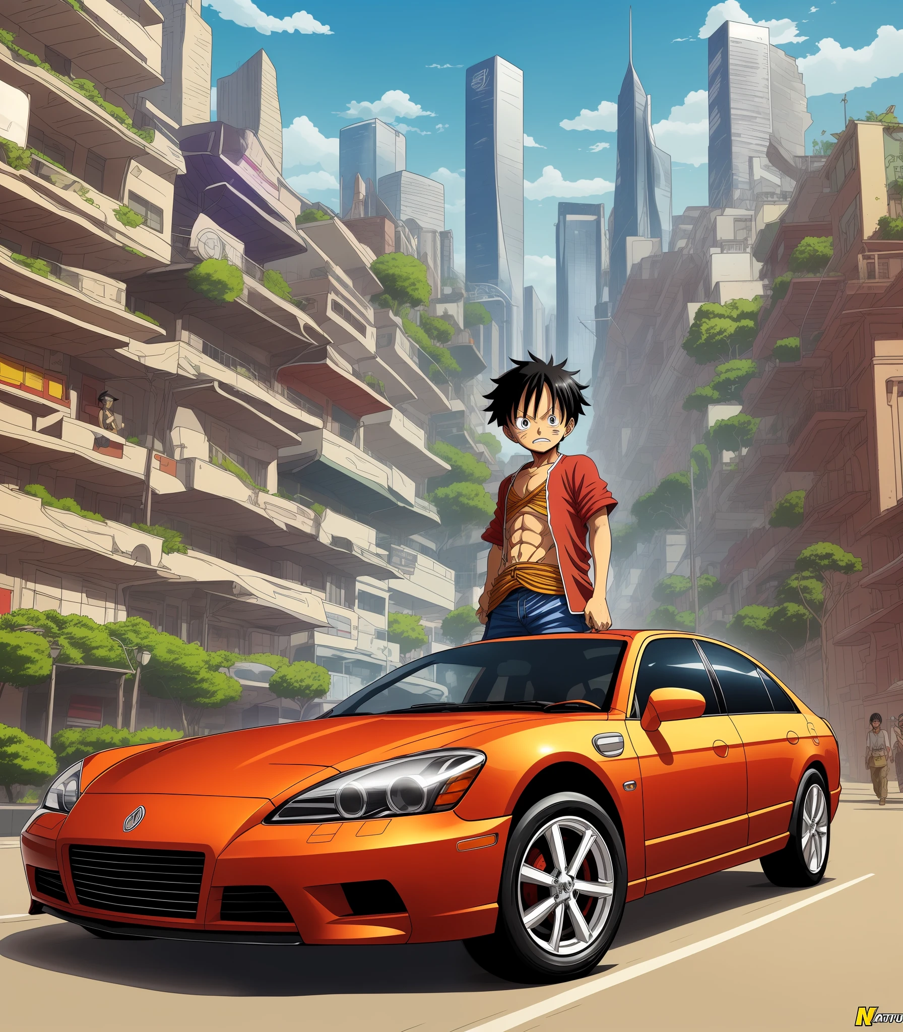 Luffy in city of future --auto