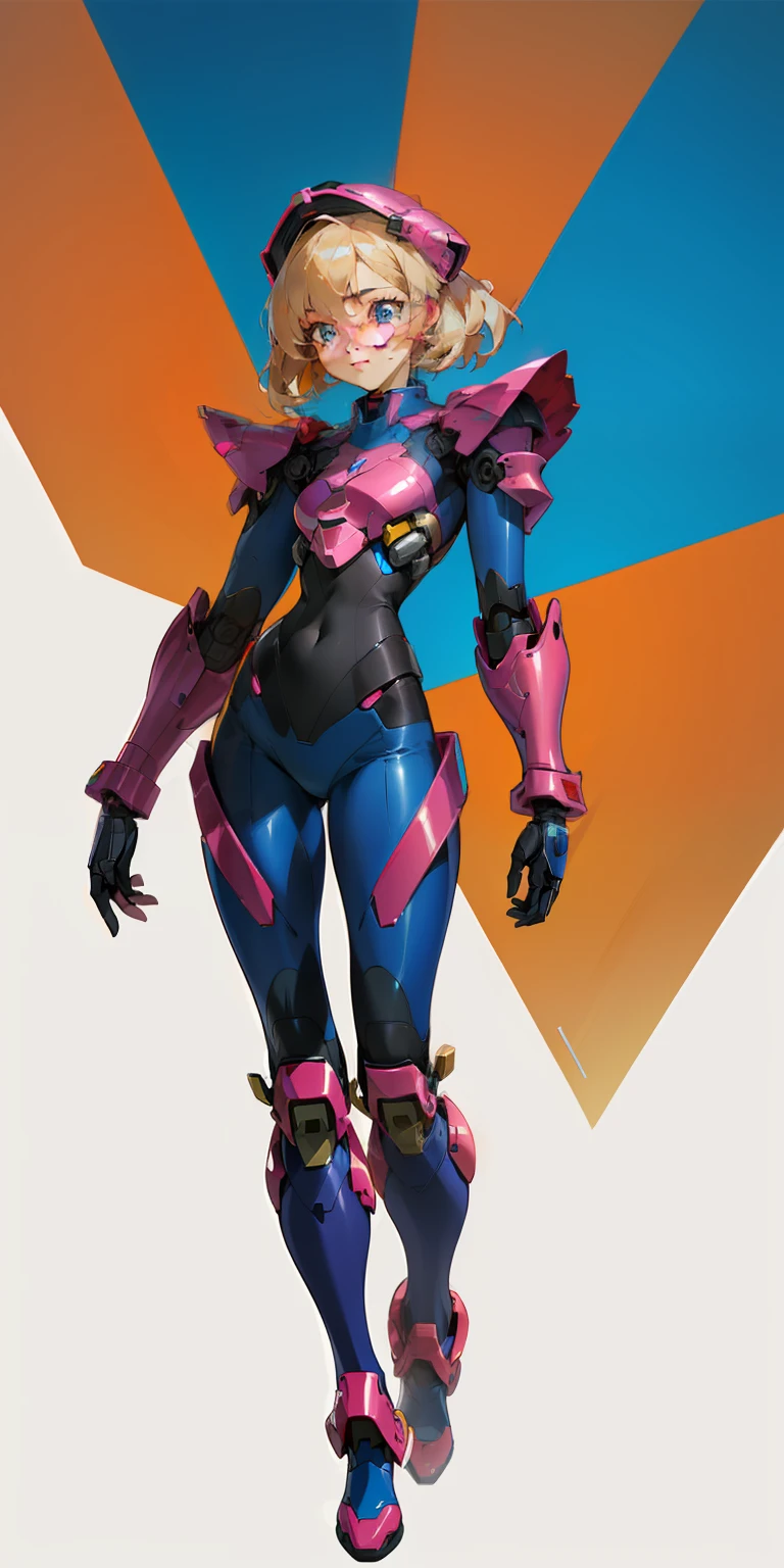 Octane Rendering,full view,8k --niji 5, (best quality, masterpiece, ultra-realistic), portrait of 1 beautiful girl, (head to toe full body image), 1girls, solo, wearing a helmet, (Bubblegum Crisis style body armor: 2.0), (Knight Saber body armor), female shape, robotic exoskeleton, sleek design, futuristic, late 90's anime style, smooth lines, powered exoskeleton, extremely stylized, deviant art, masterpiece, highly detailed, detailed eyes, expressive detailed eyes, detailed pupils, futuristic, blush, small breasts, lots of freckles, super textured detailed skin, entire body image, full body shot, Bubblegum Crash anime,