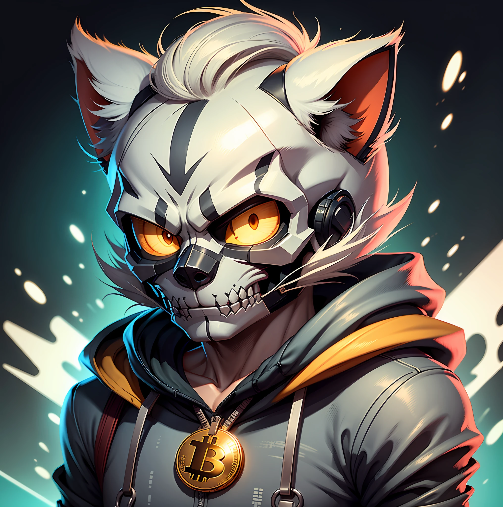 c4tt4stic,skull, mask, cat, bitcoin