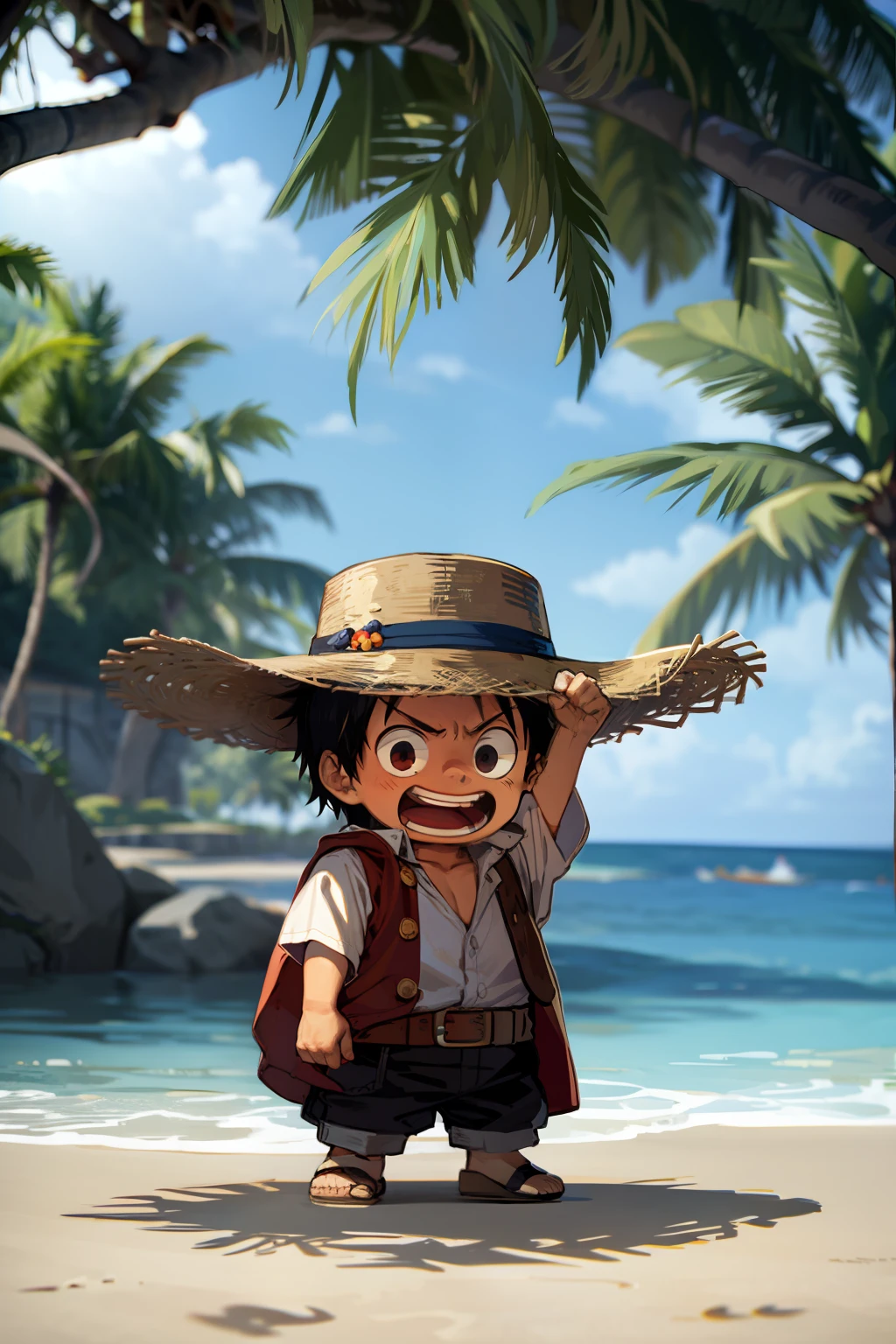 Luffy,pixel_art