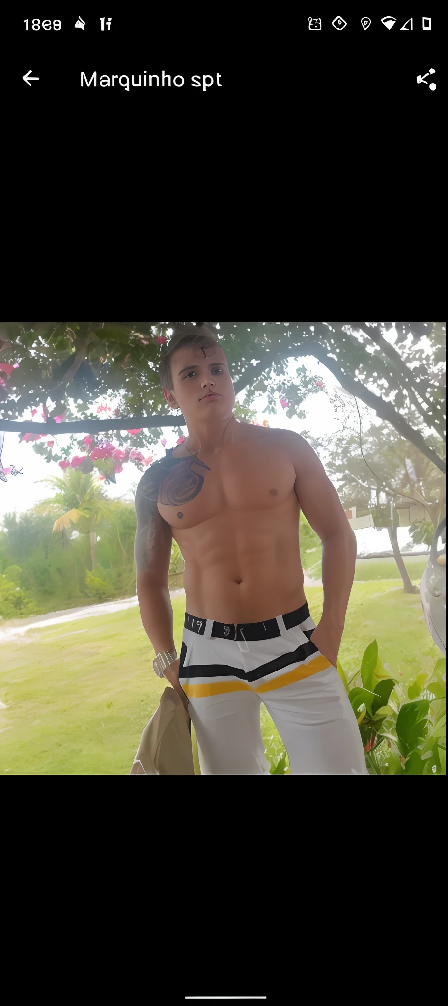 Masterpiece, best quality, ultra detailed, sfw, 1boy, an attractive 18 year old fit white boy lying in bed using laptop video call, looking at laptop screen, ((sweat)), topless, wearing tight underwear, big bulge , full body shot, side view,