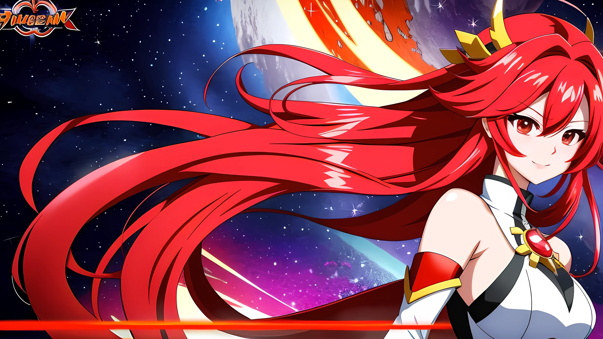 Anime girl in red dress with long red hair and red cape, Rias Gremory, anime goddess, hot fire goddess, Seductive Anime Girl, goddess of fire, beautiful alluring anime woman, goddess of fire, appears as the fire goddess, red-haired goddess, High school dxd, nightcore, anime wallaper, high definition anime art, advanced digital anime art」